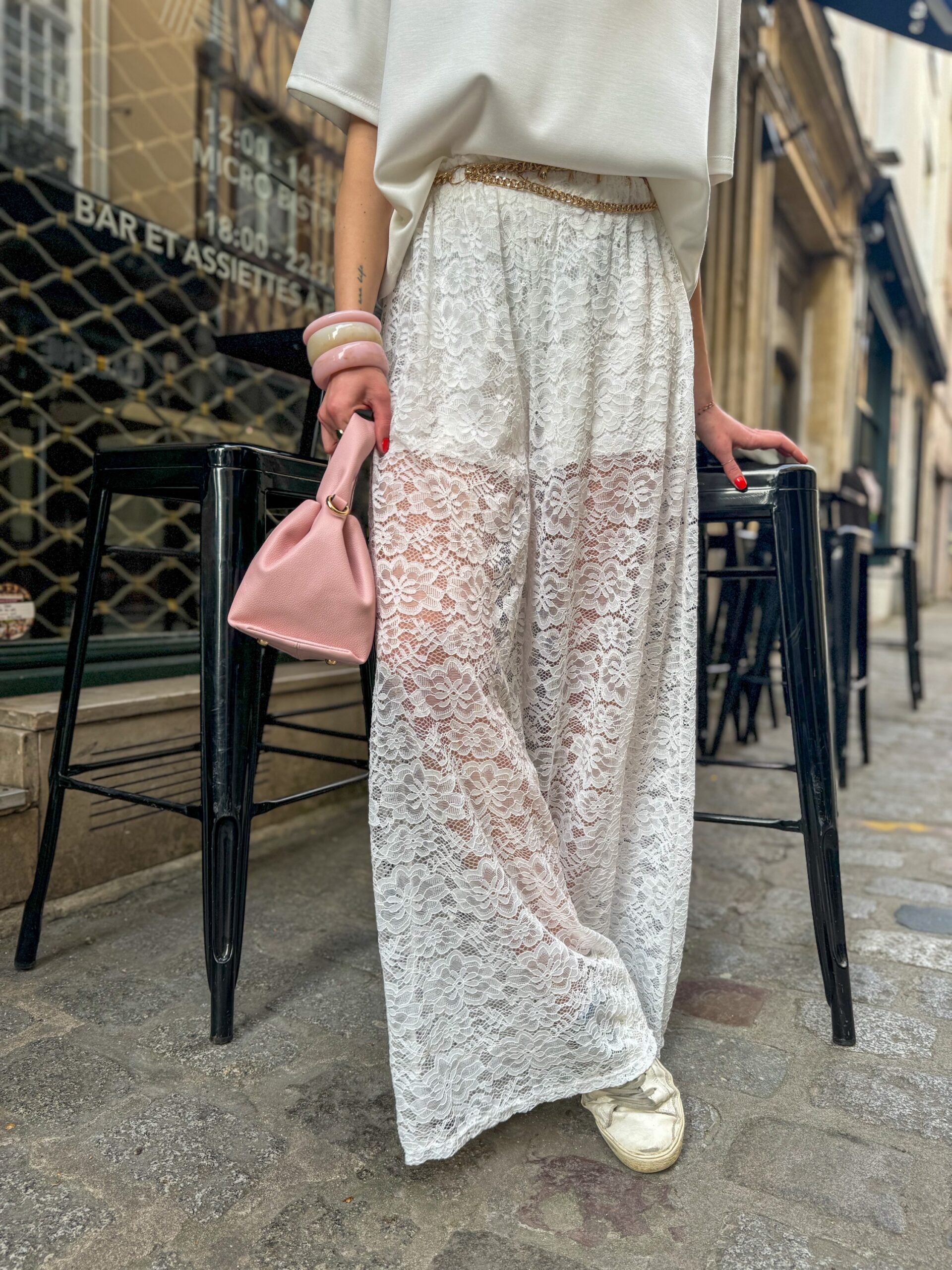 Pantalon en dentelle blanc – Jade Lisa