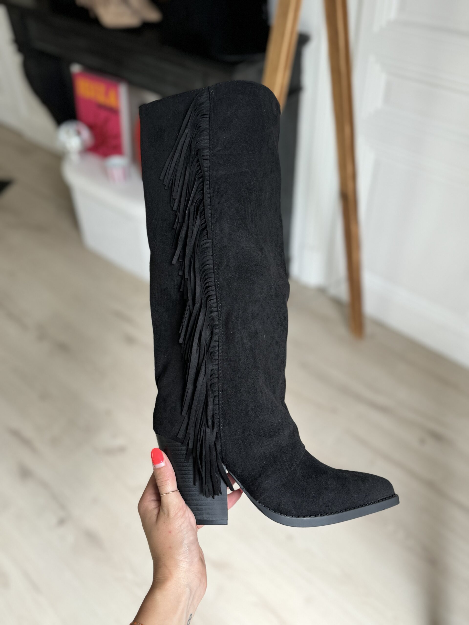 santiags à franges noire – Jade Lisa