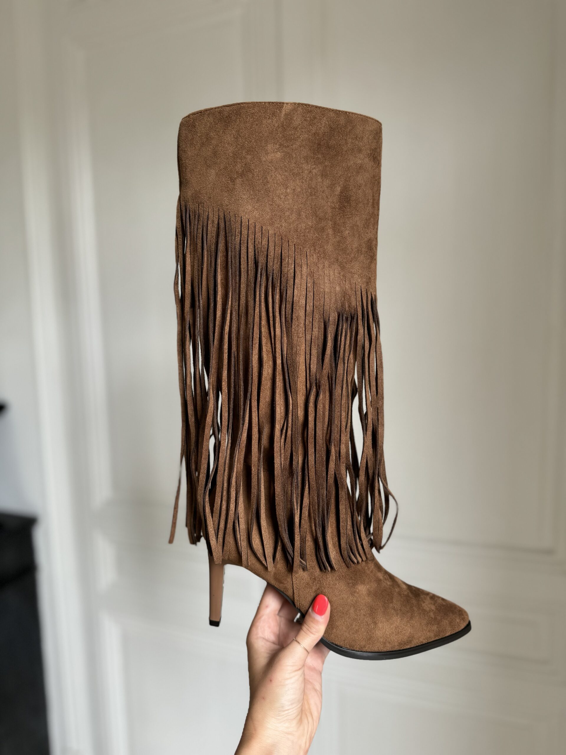 bottes aiguilles à franges camel – Jade Lisa