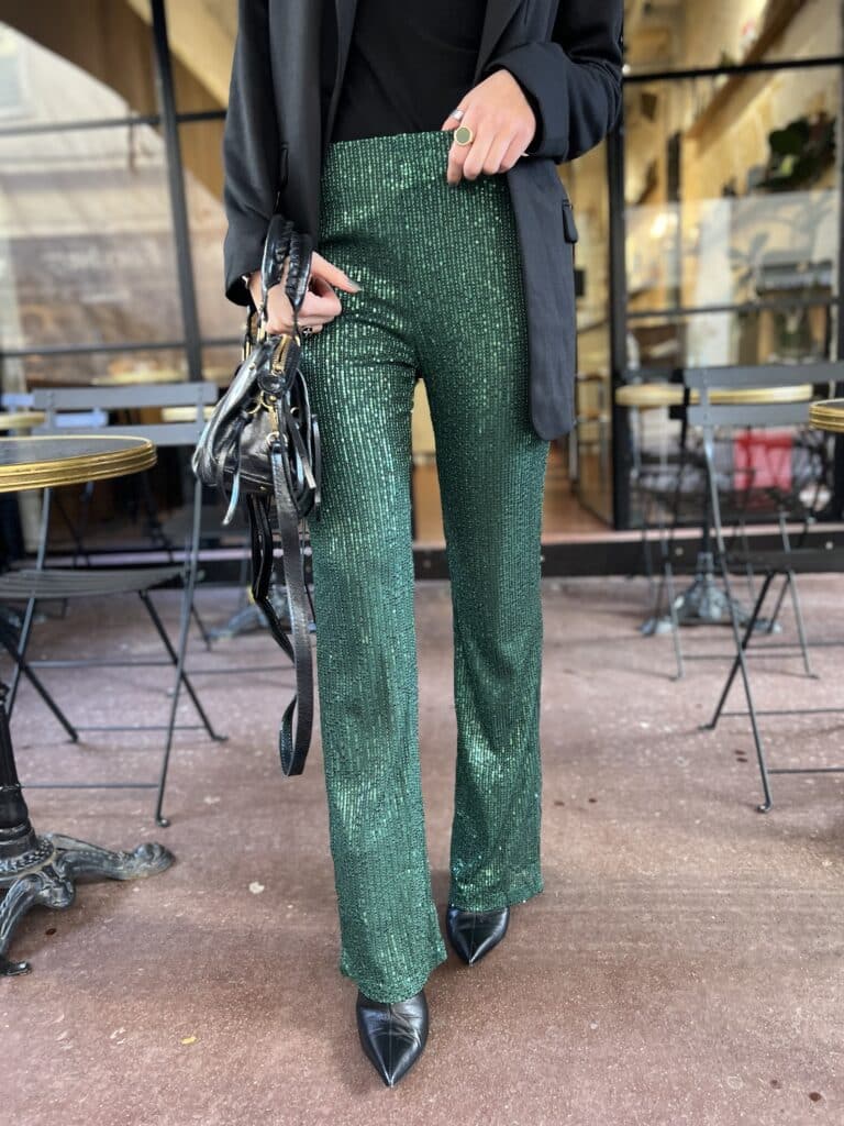 Pantalon Sequin Vert Concept Store En Ligne Jade Lisa