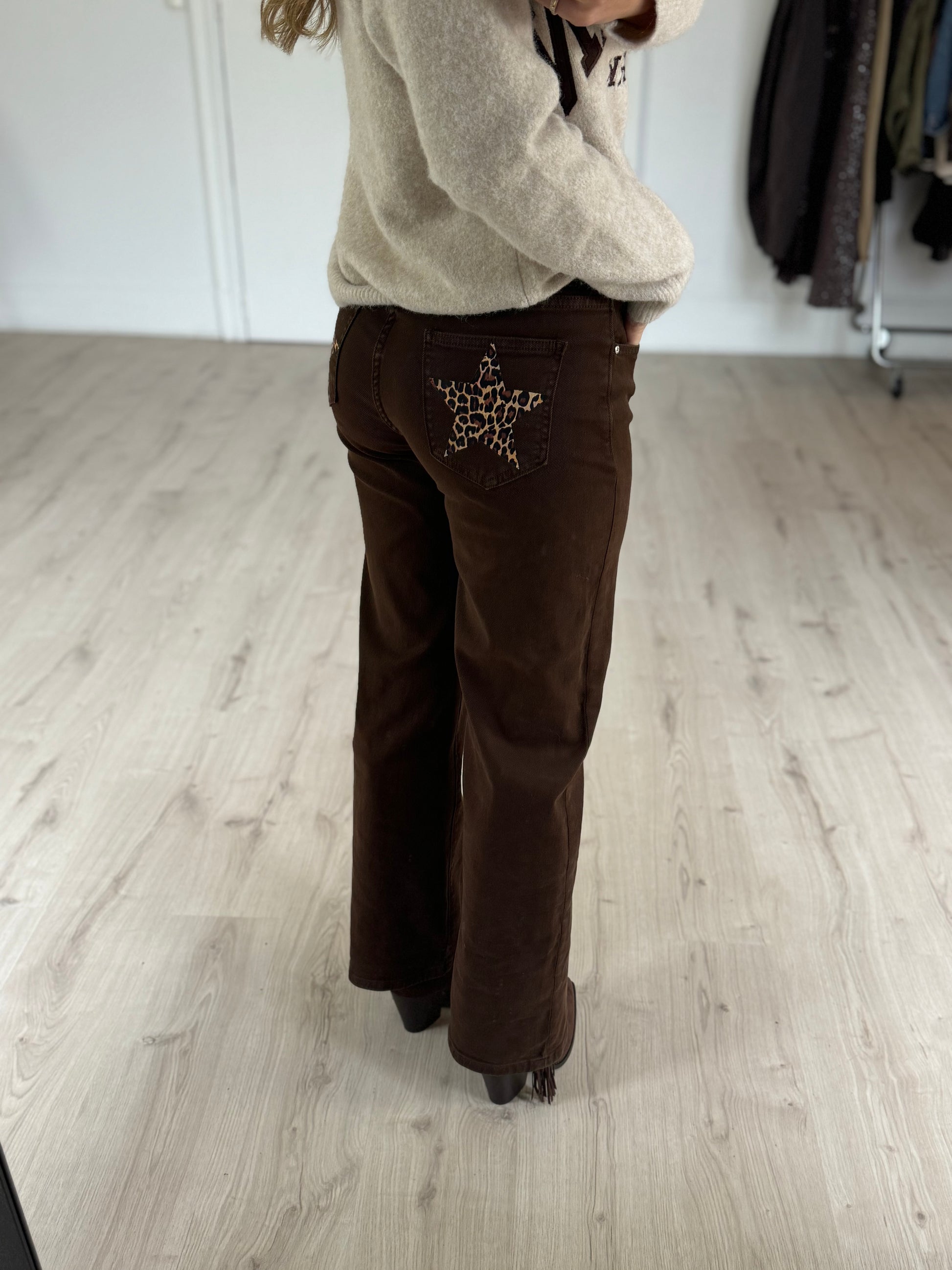 Jeans léopard étoile