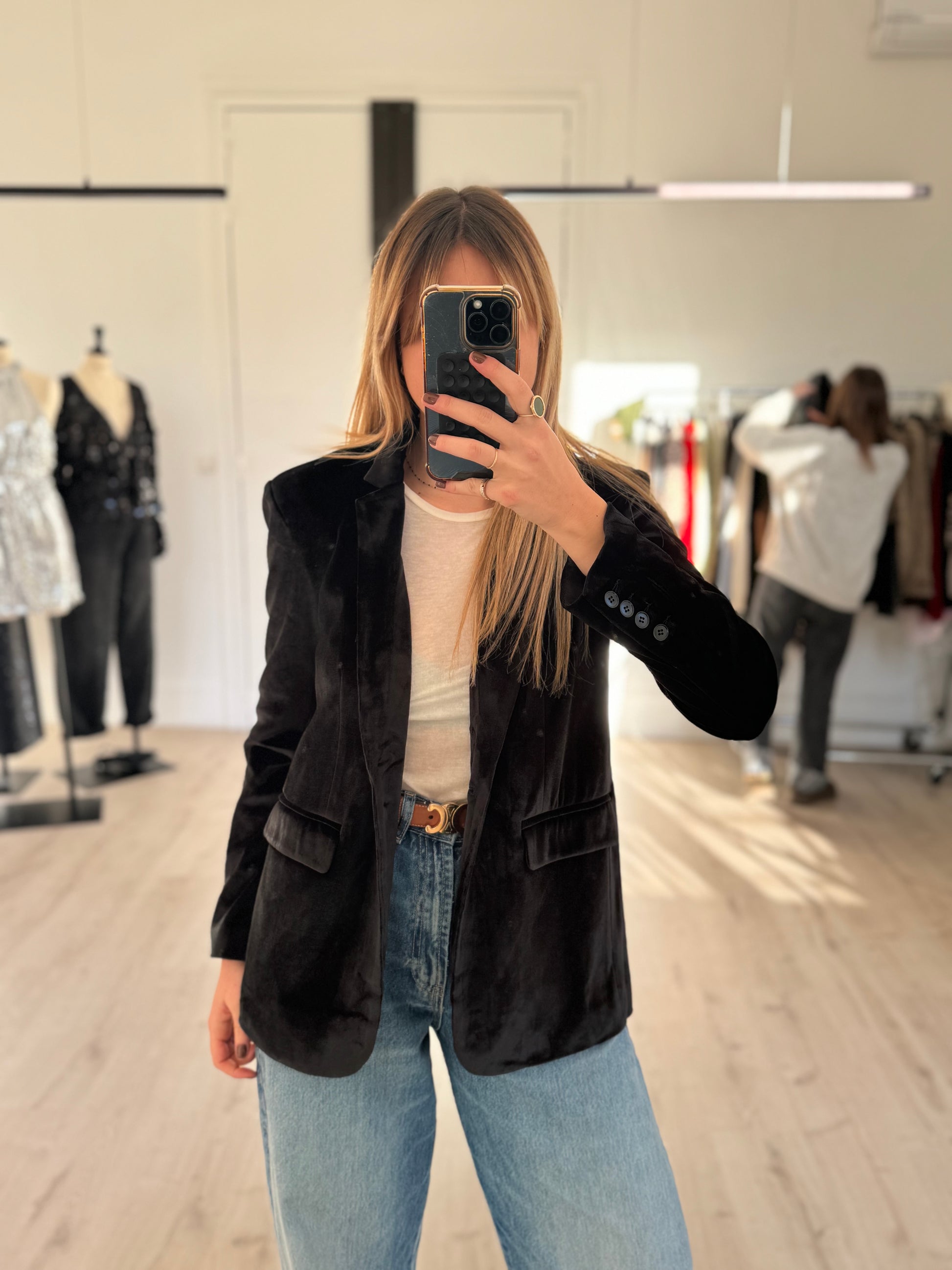 veste en velours noire