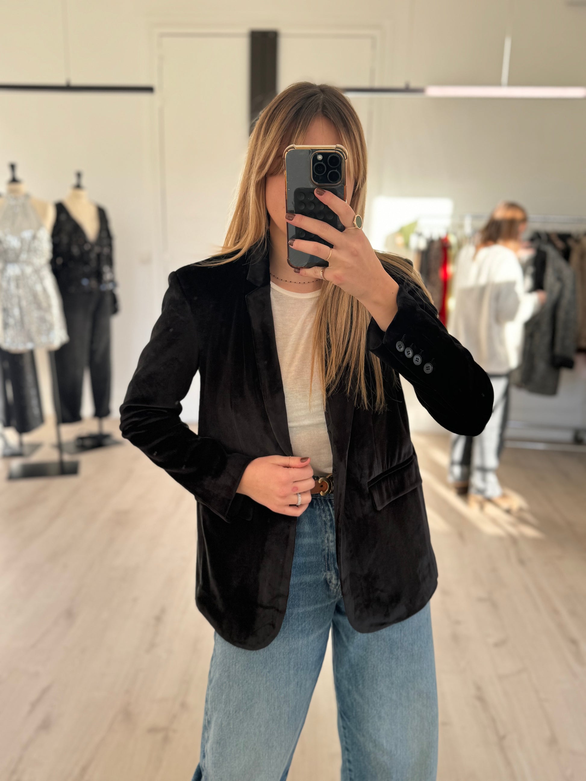 veste en velours noire