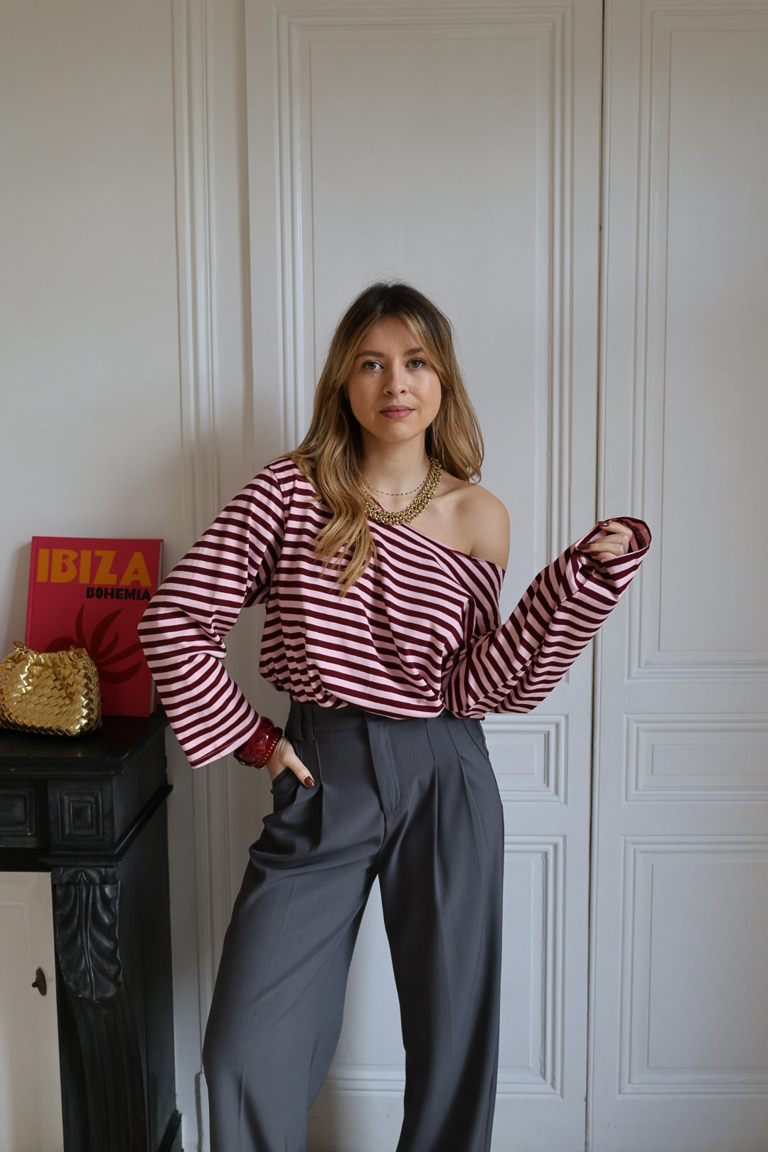 t-shirt rayé manches longues