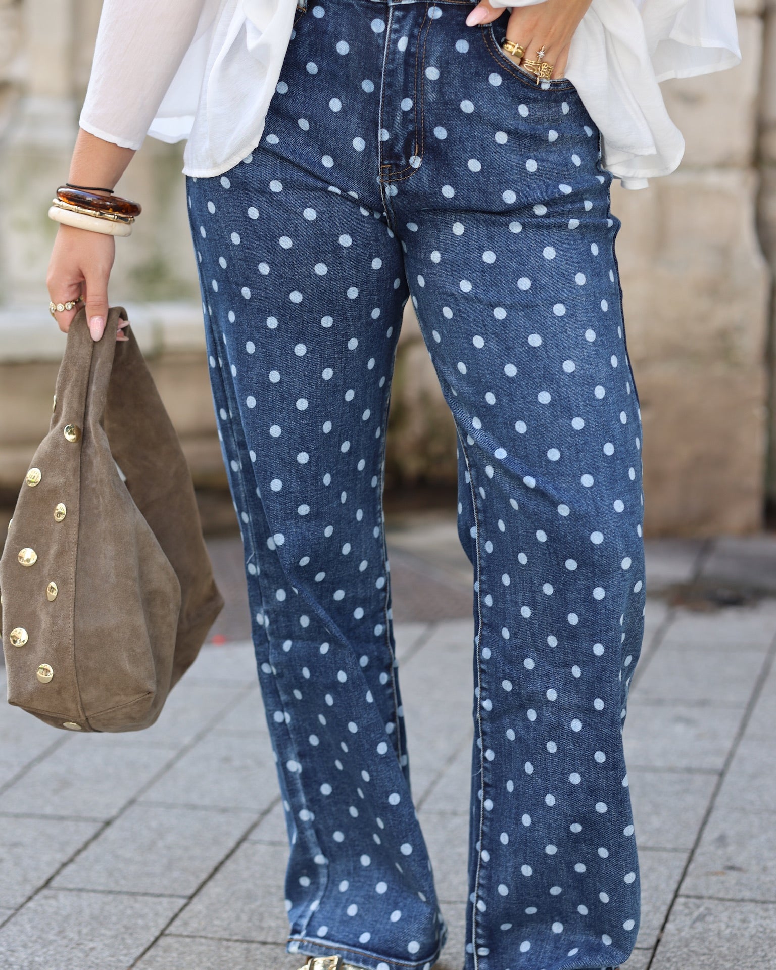 Jeans à pois