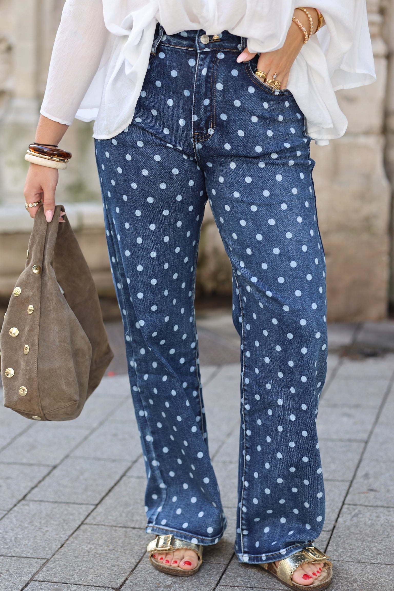 Jeans à pois