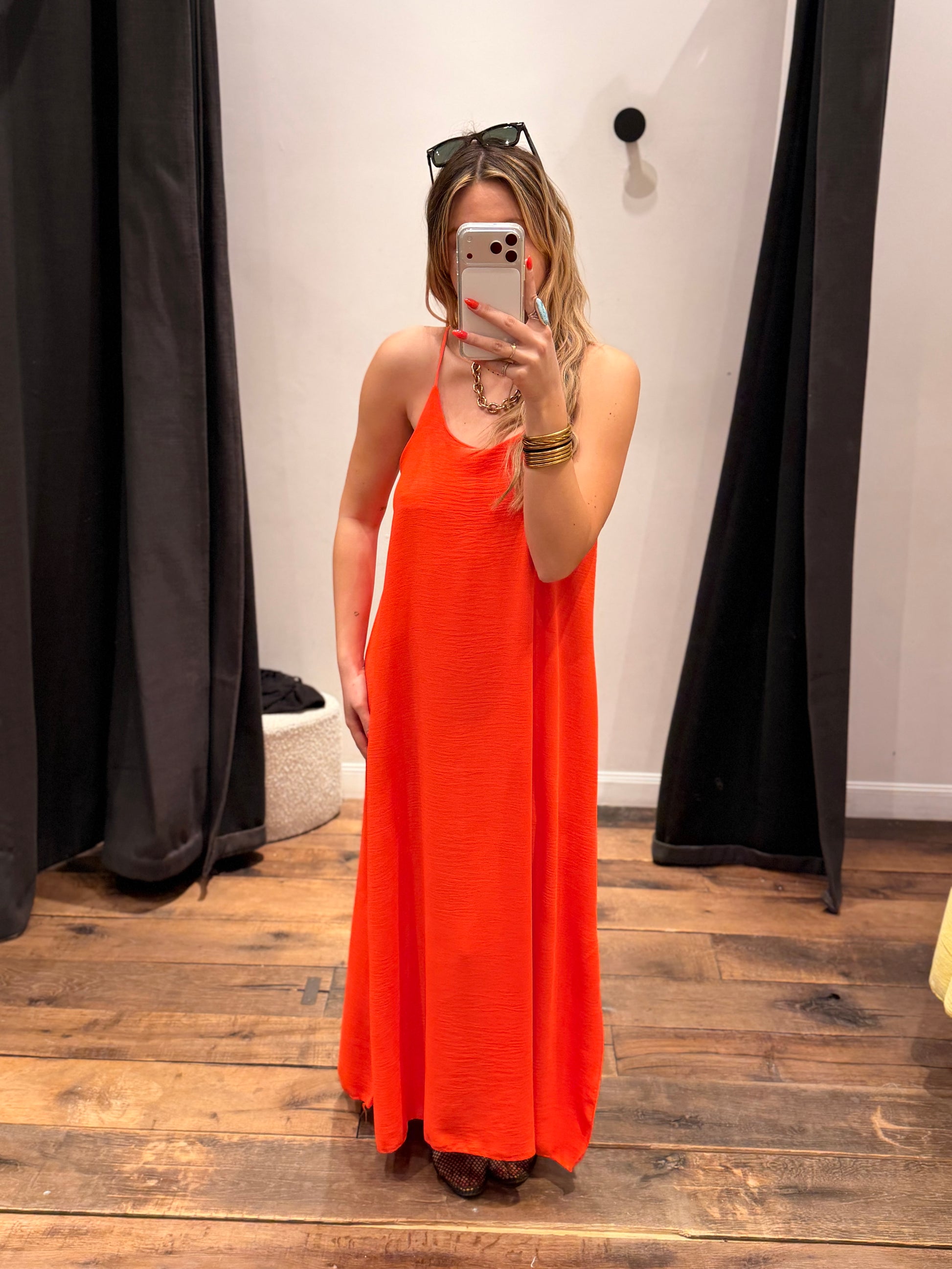 Robe dos croisé uni