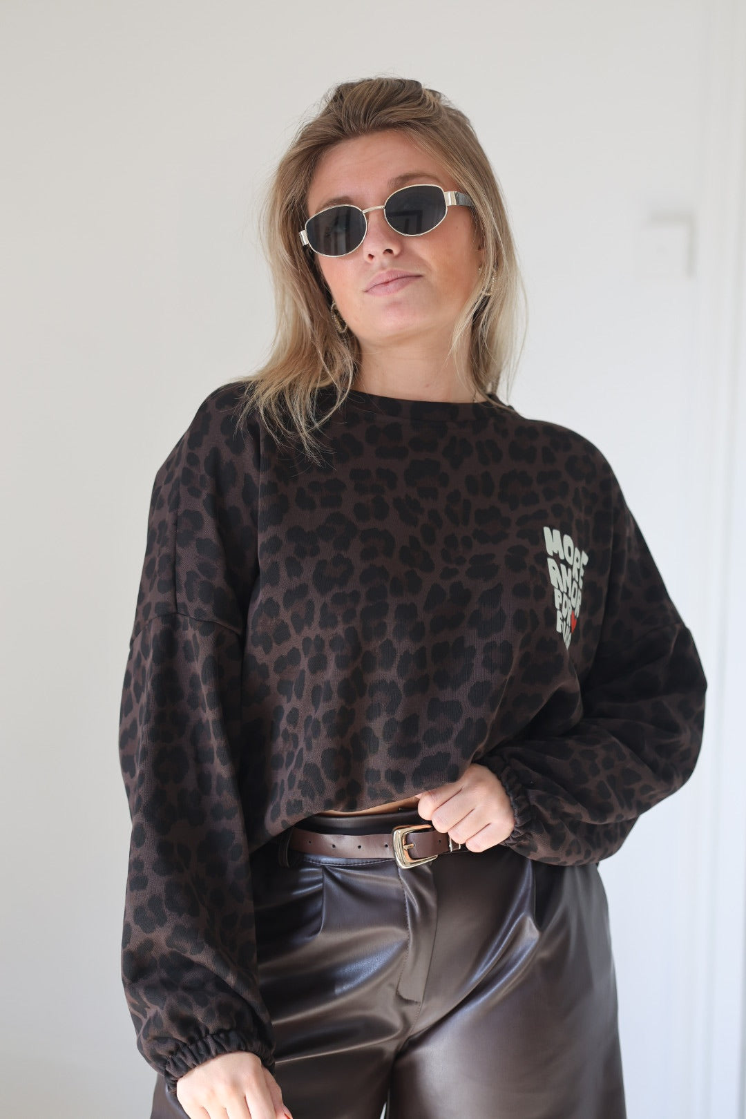 Sweat "AMORE" léopard