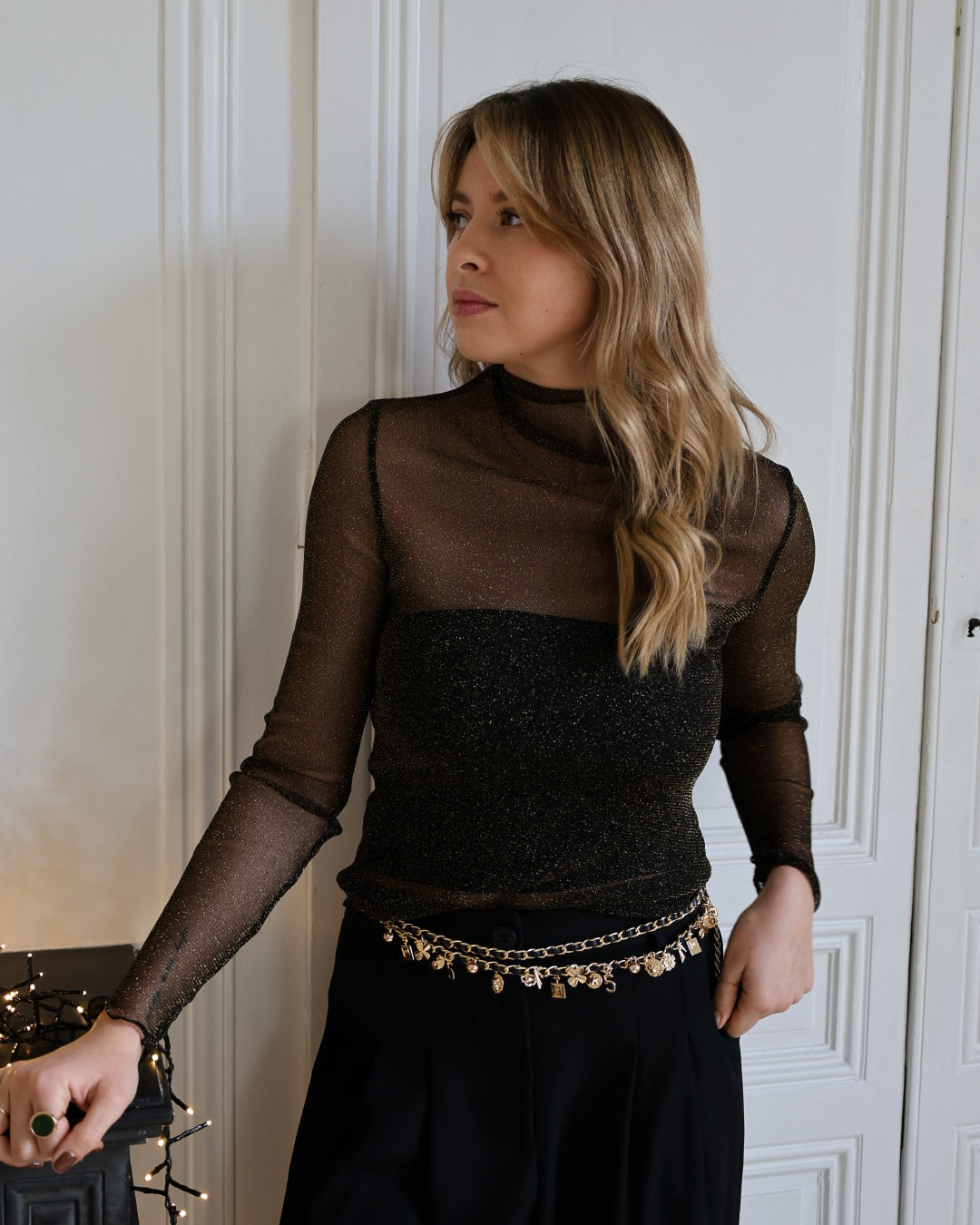 T-shirt manches longues en lurex