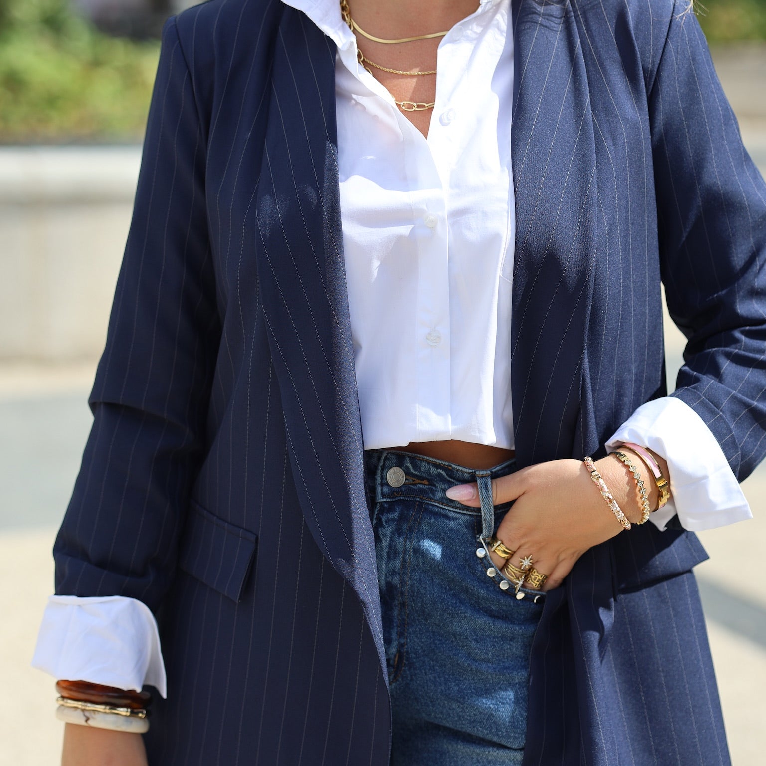 Veste de tailleur rayée
