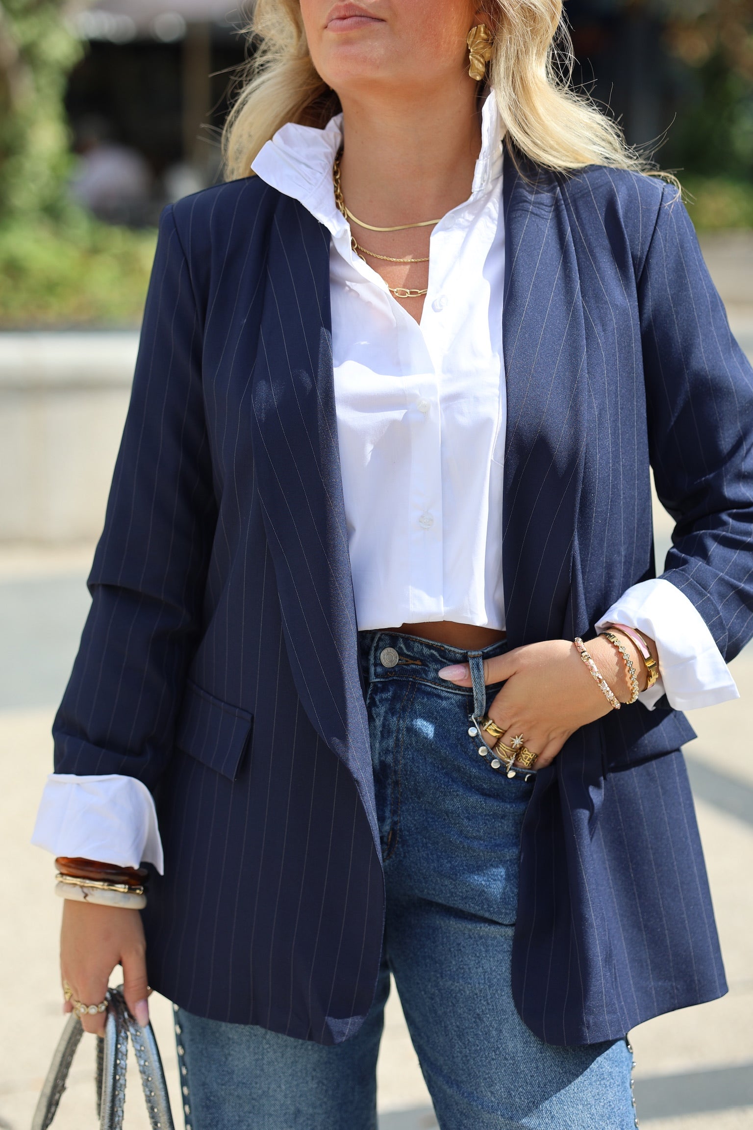 Veste de tailleur rayée