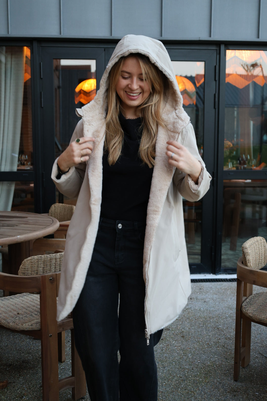 Parka longue réversible