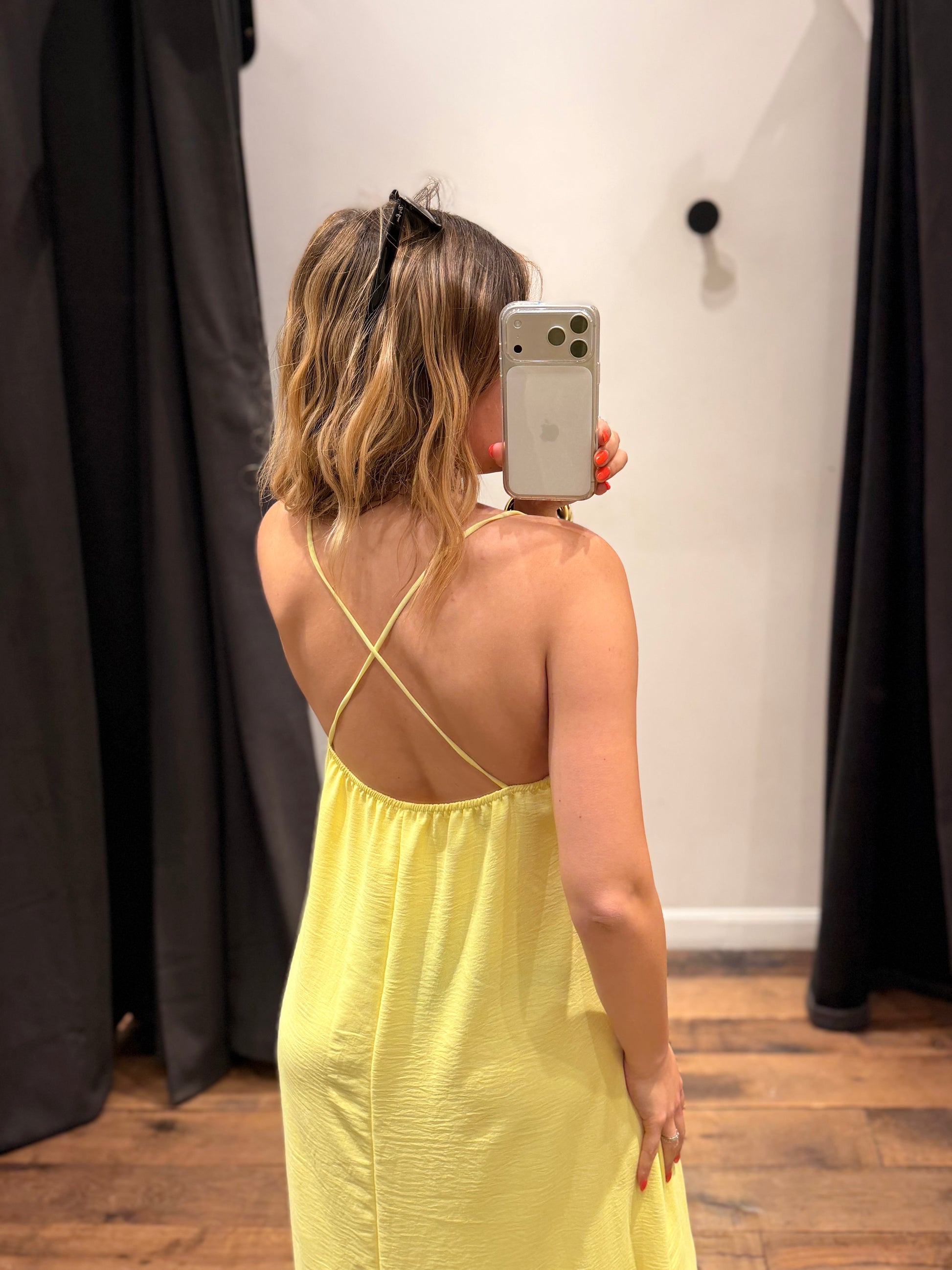 Robe dos croisé uni