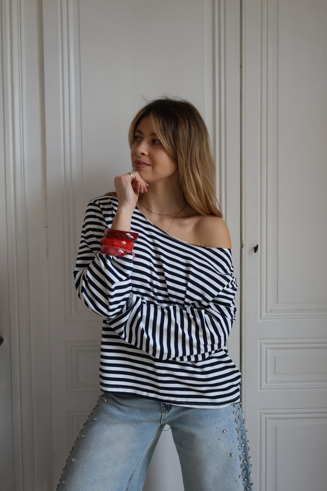 t-shirt rayé manches longues