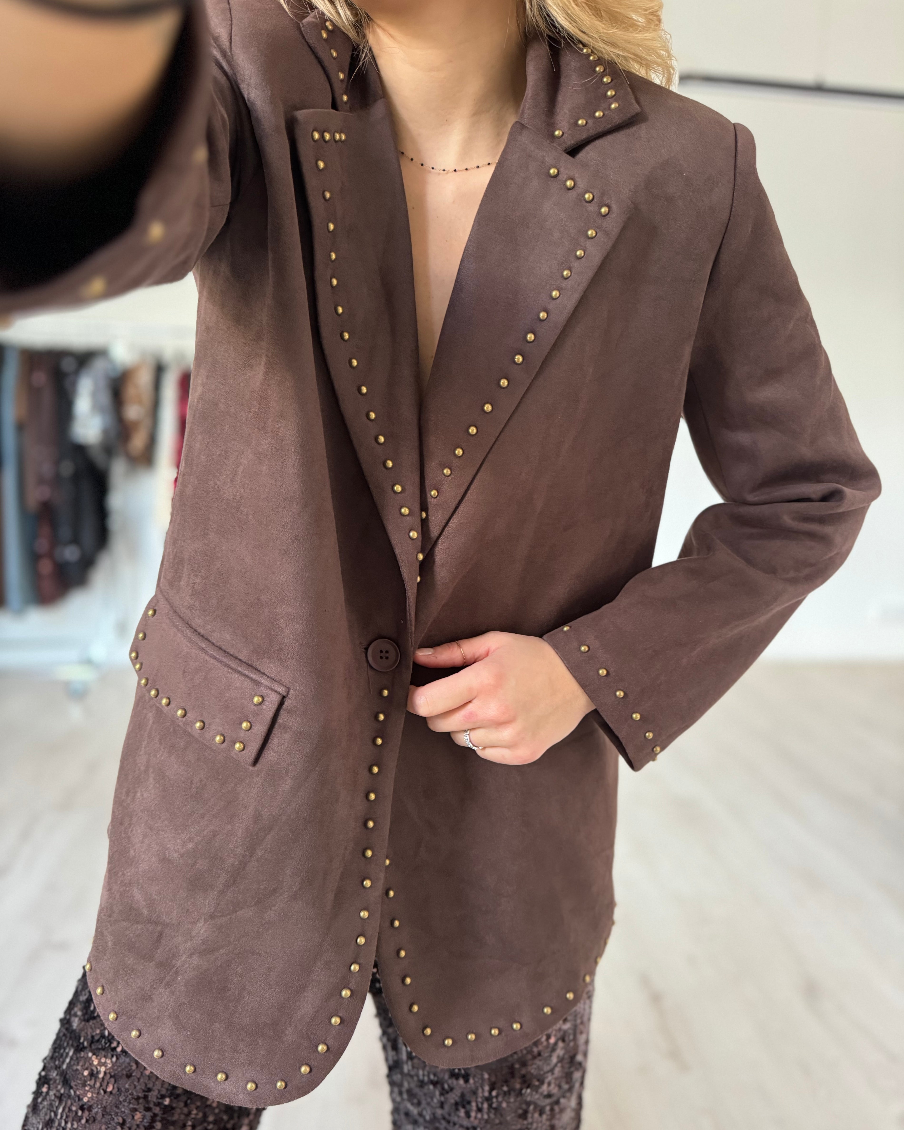 Veste de tailleur suédine