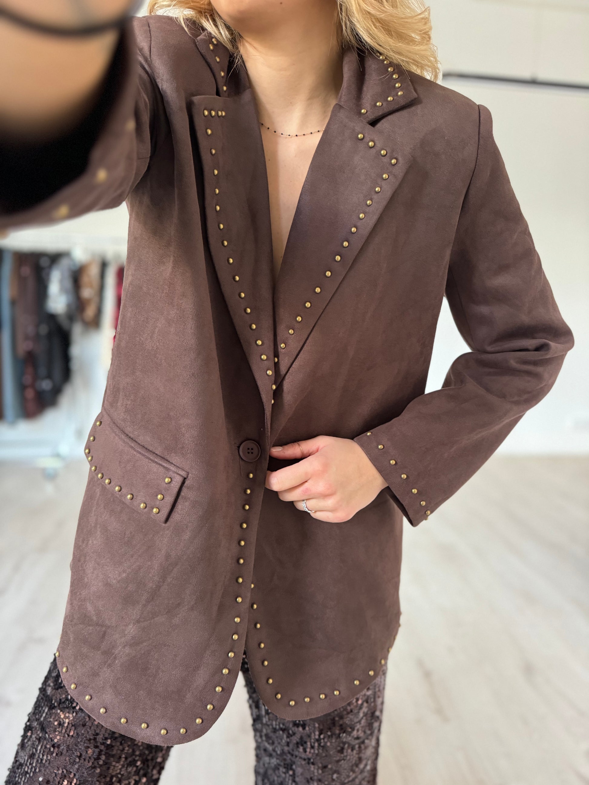 Veste de tailleur suédine