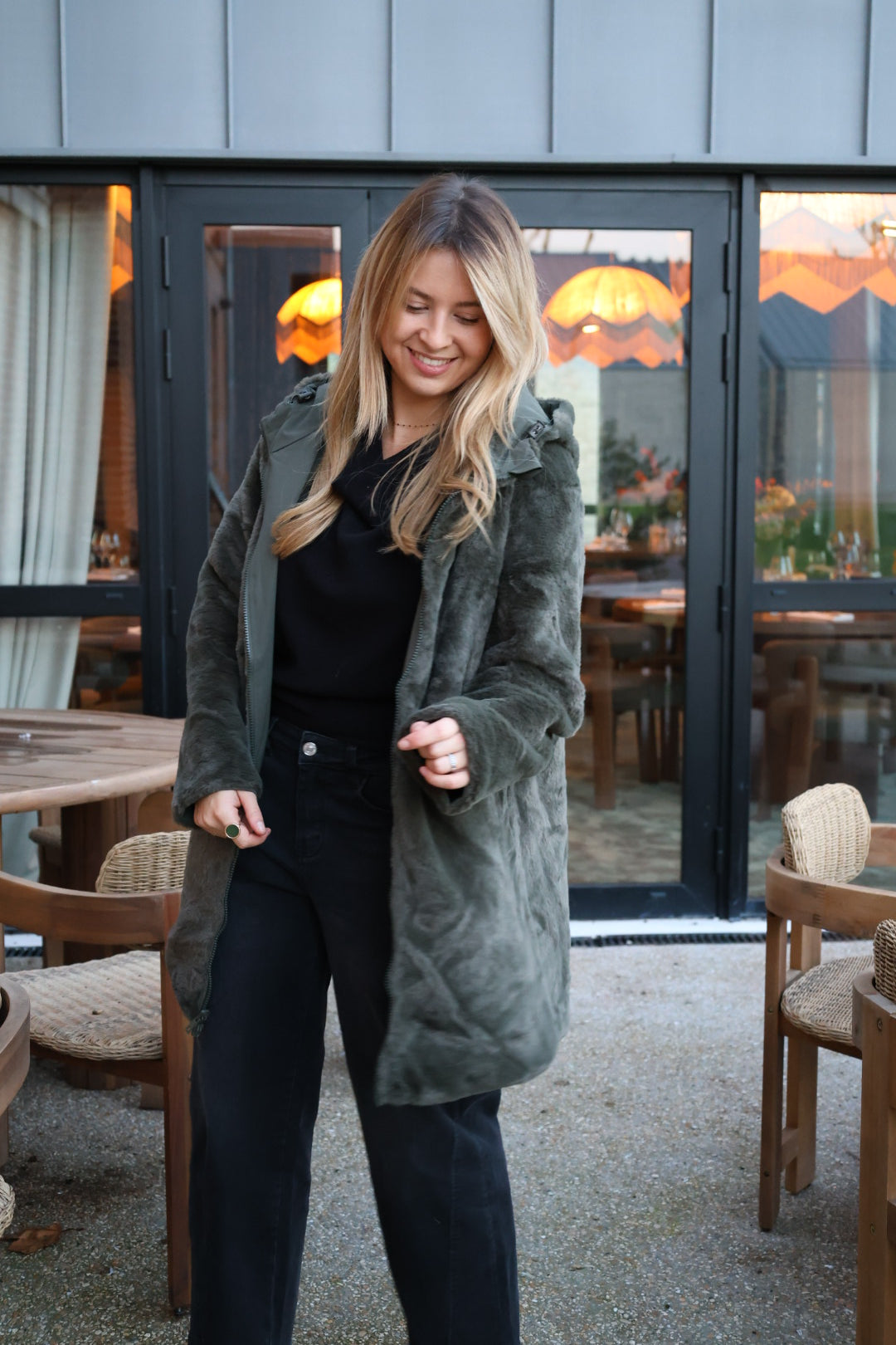 Parka longue réversible