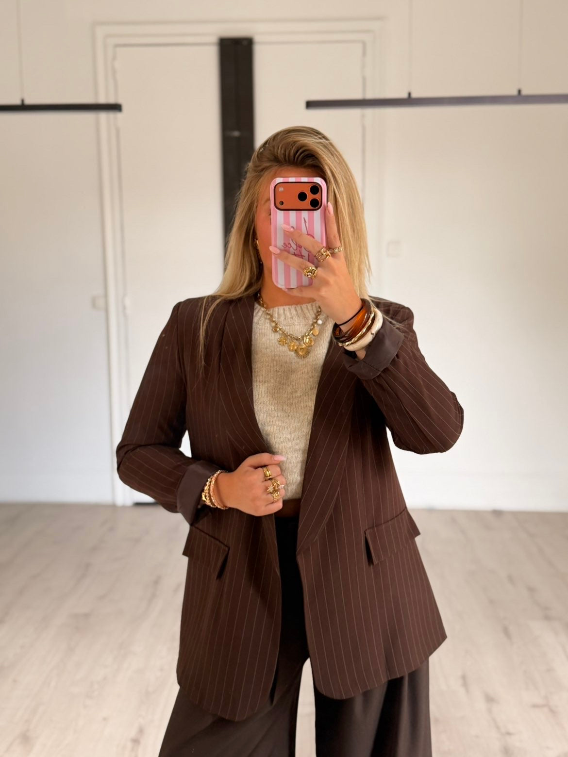 Veste de tailleur rayée