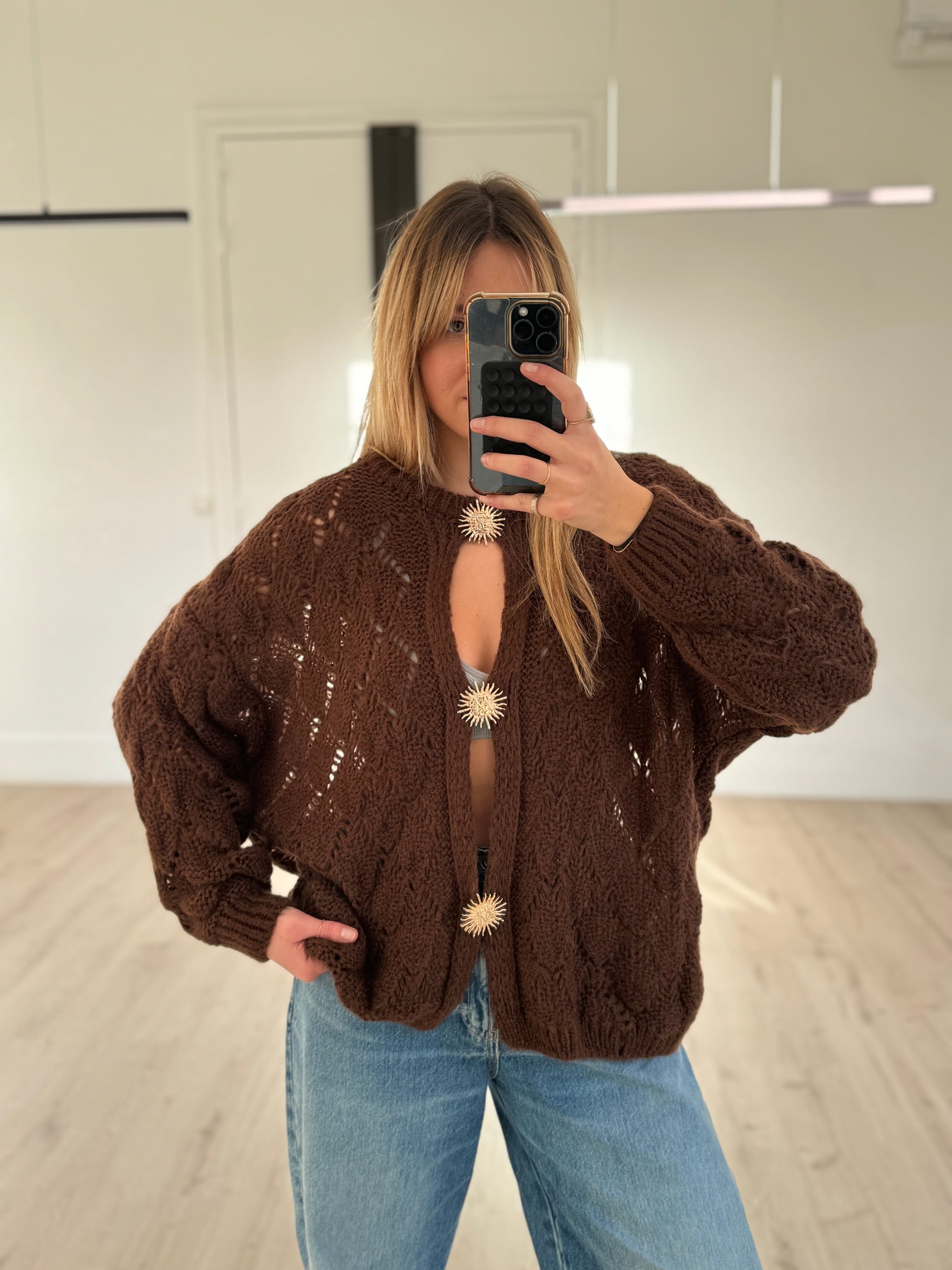 pull loose ajouré soleil