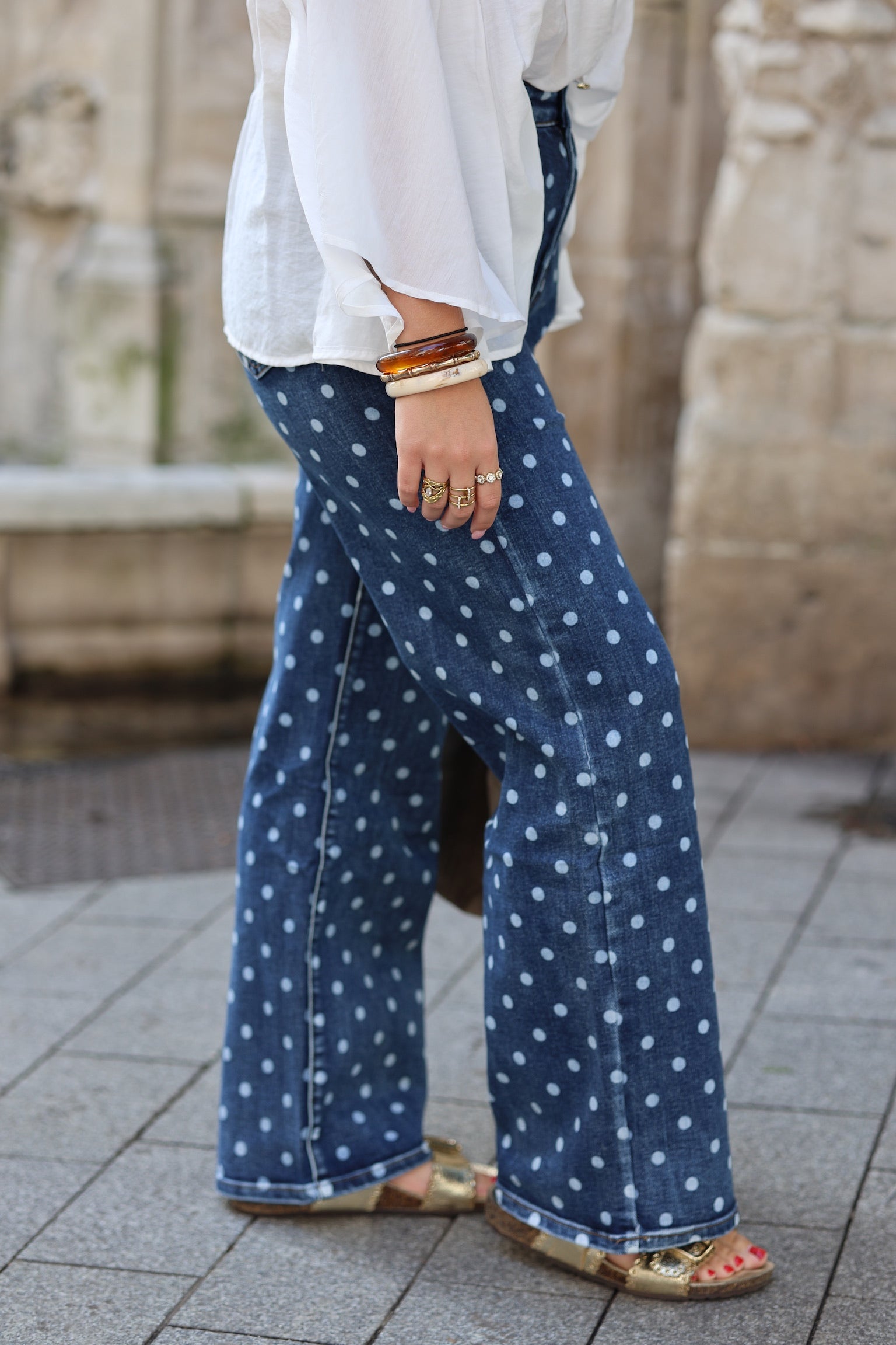 Jeans à pois