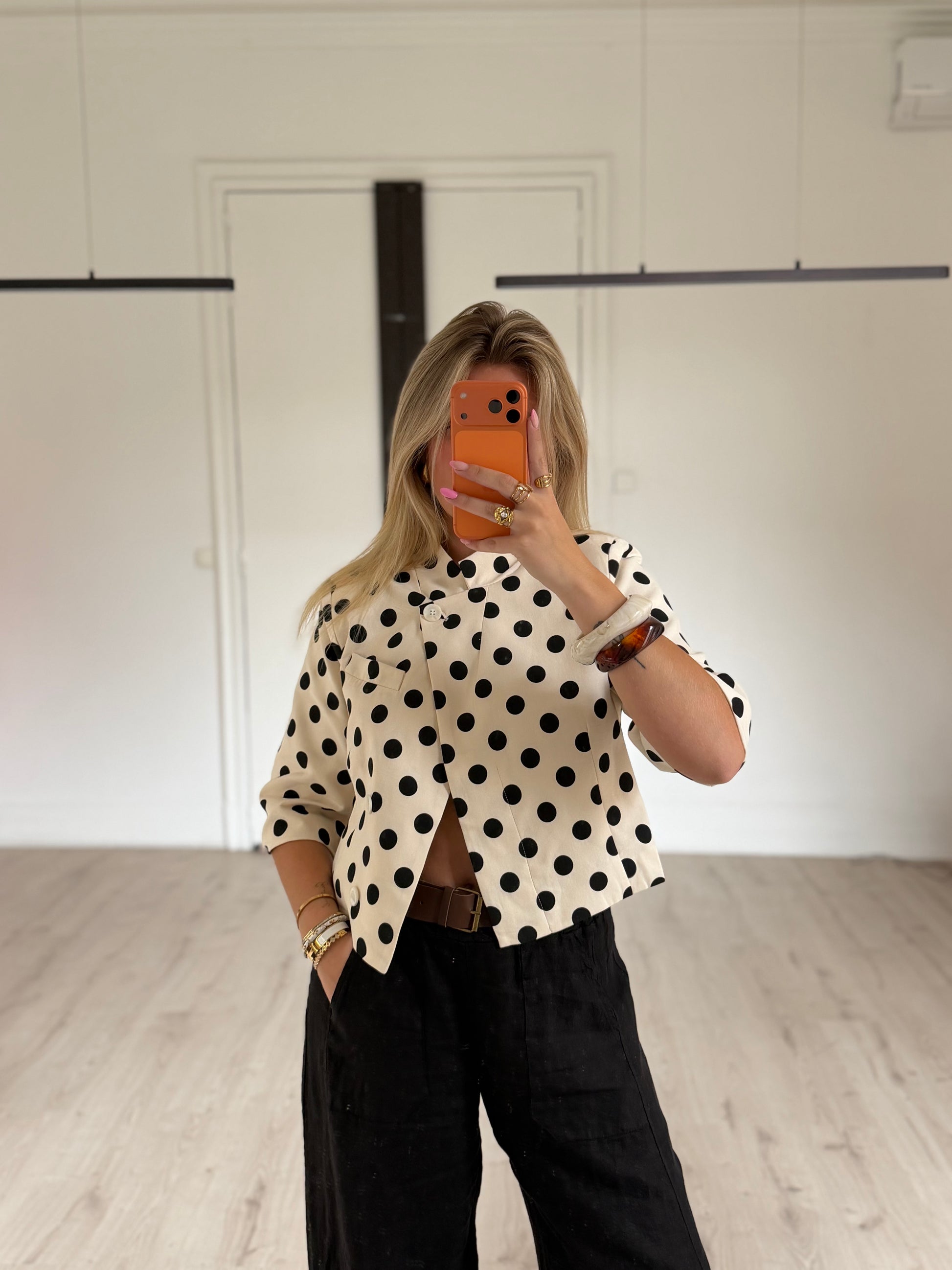 Veste croisée à pois