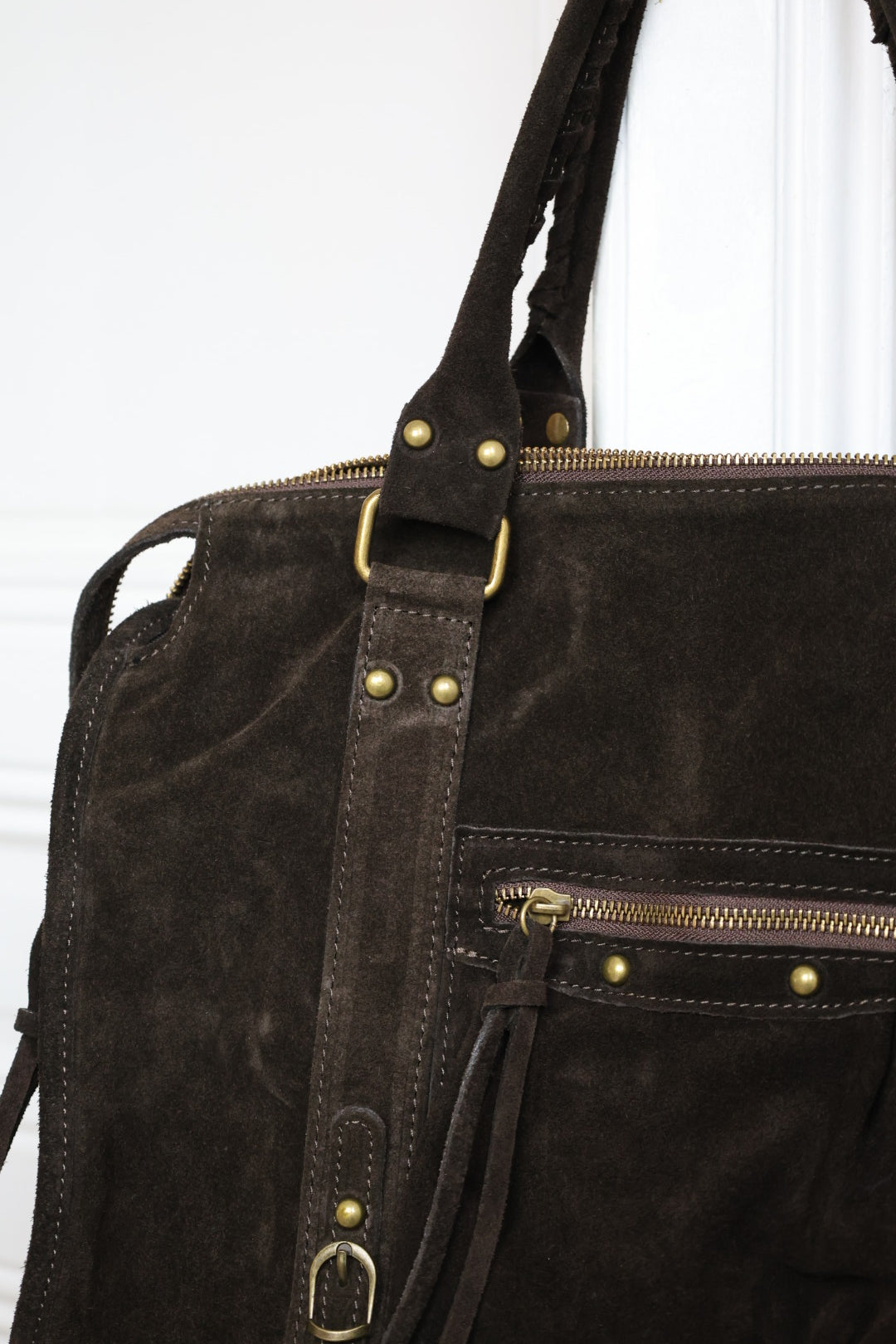 Grand sac MIA en daim chocolat