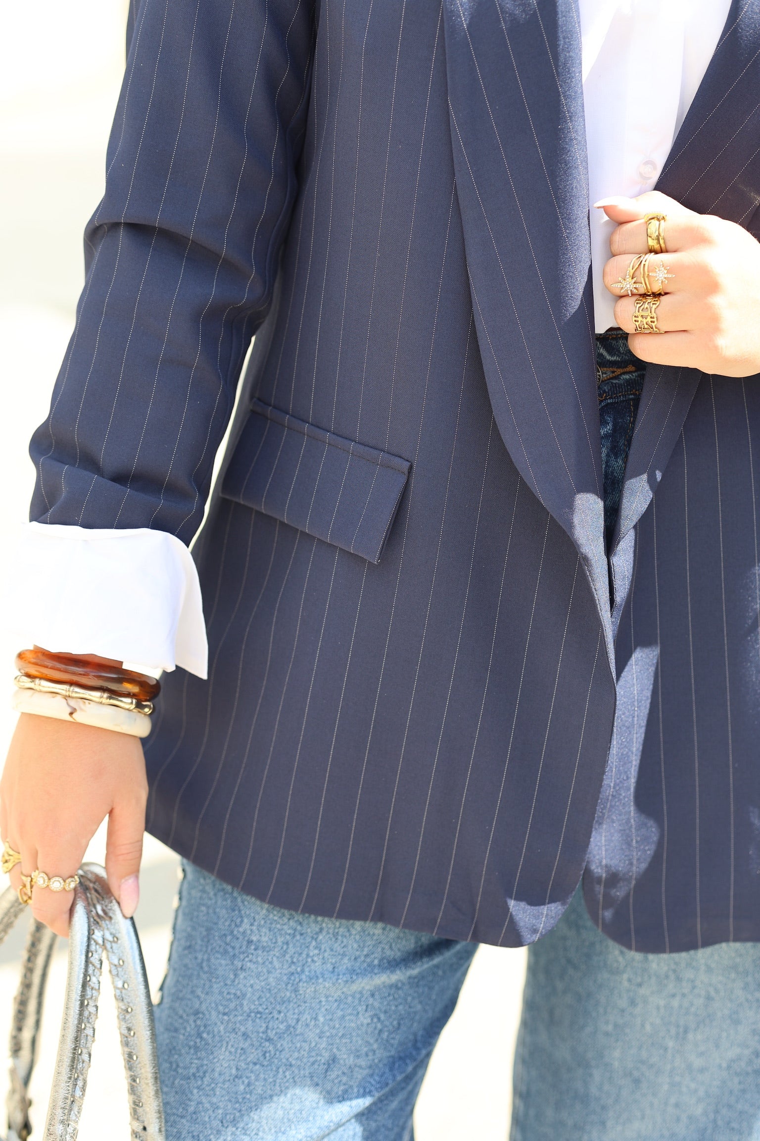 Veste de tailleur rayée