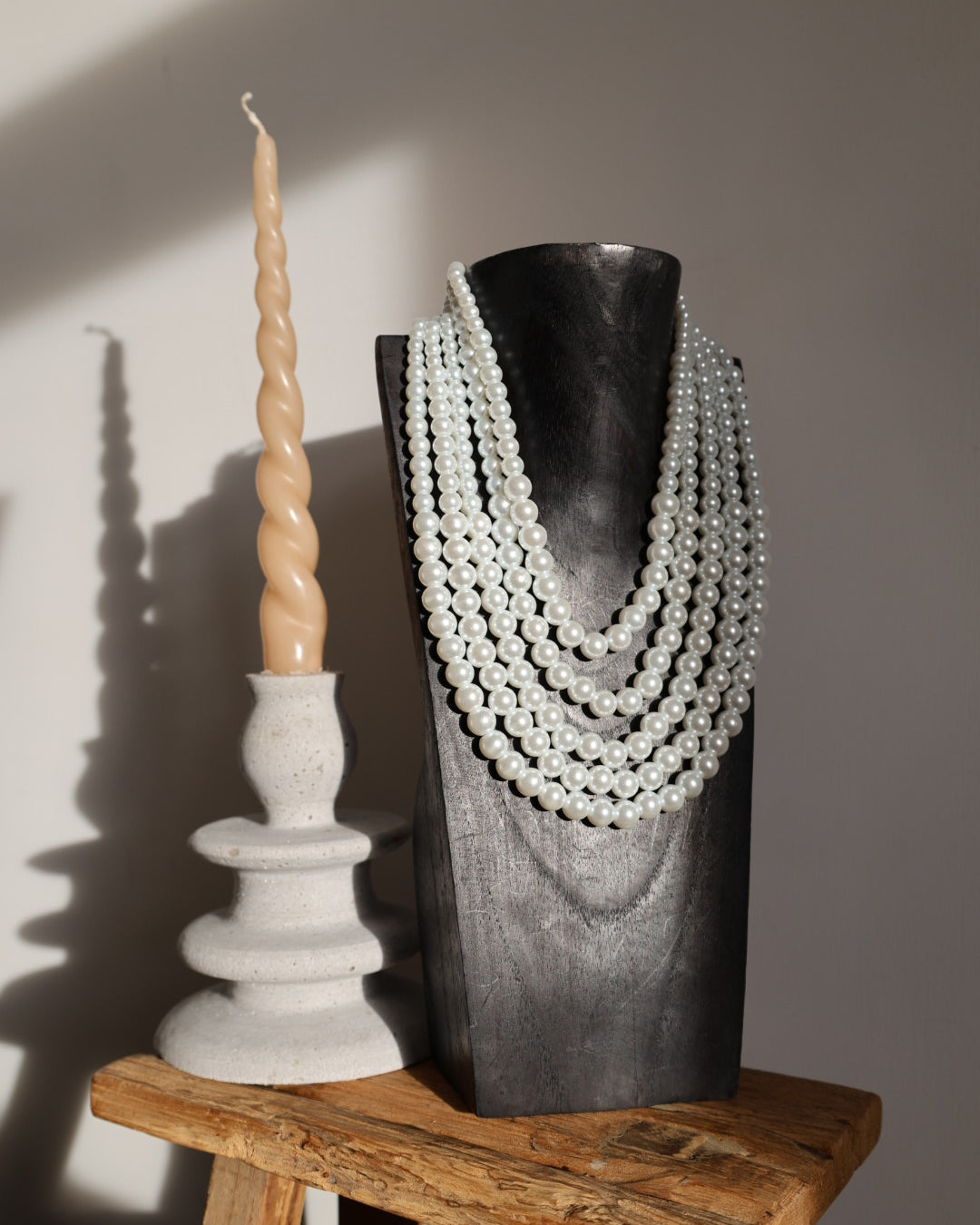 Collier de perles 5 rangs