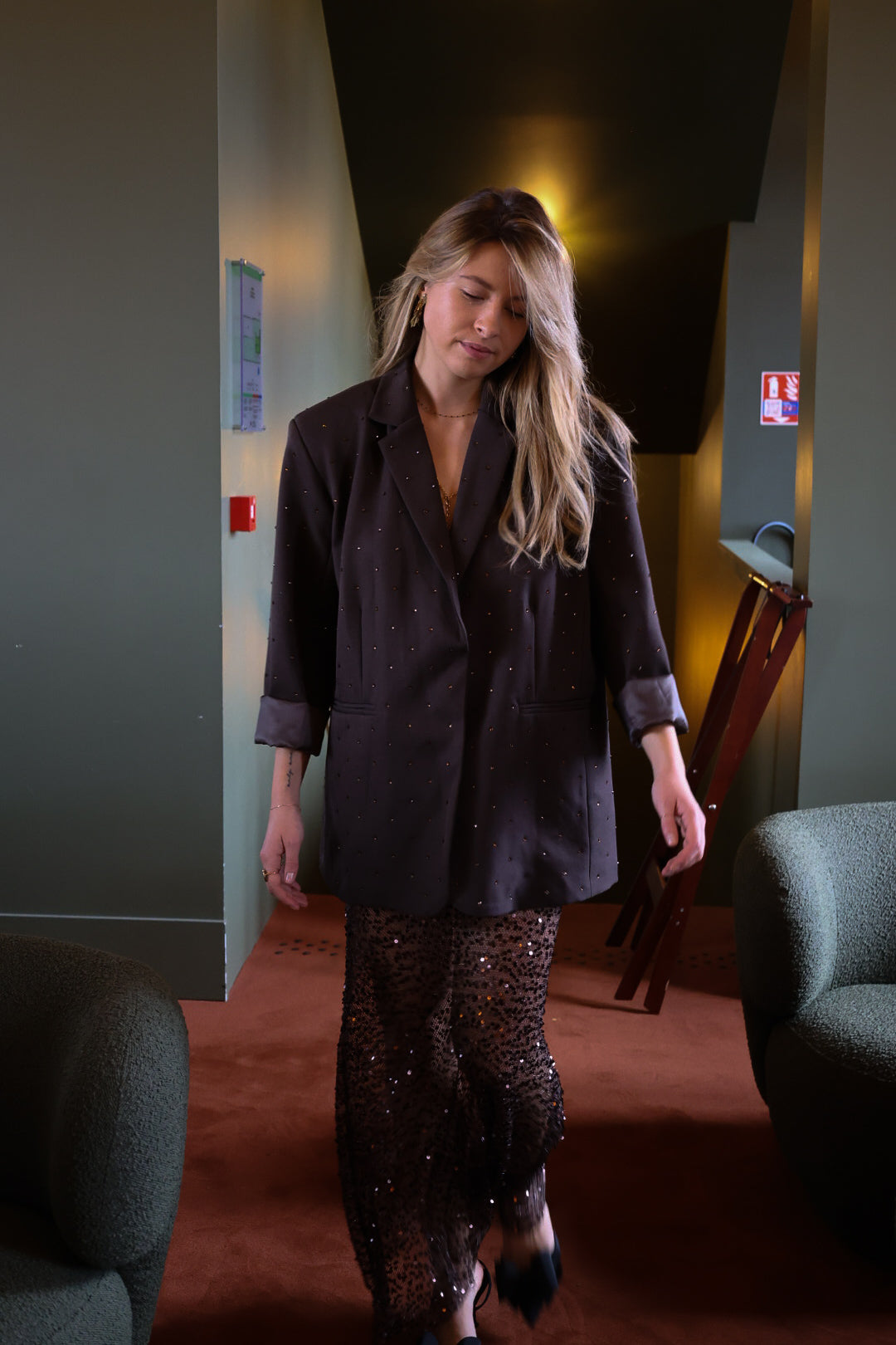 Veste de tailleur à strass