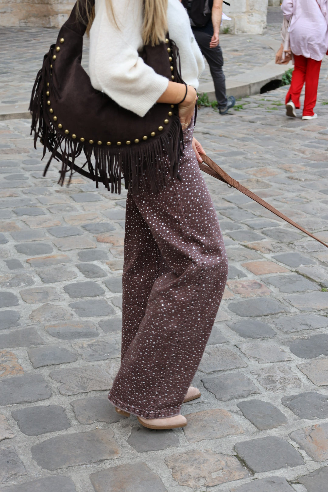 Jeans à strass choco