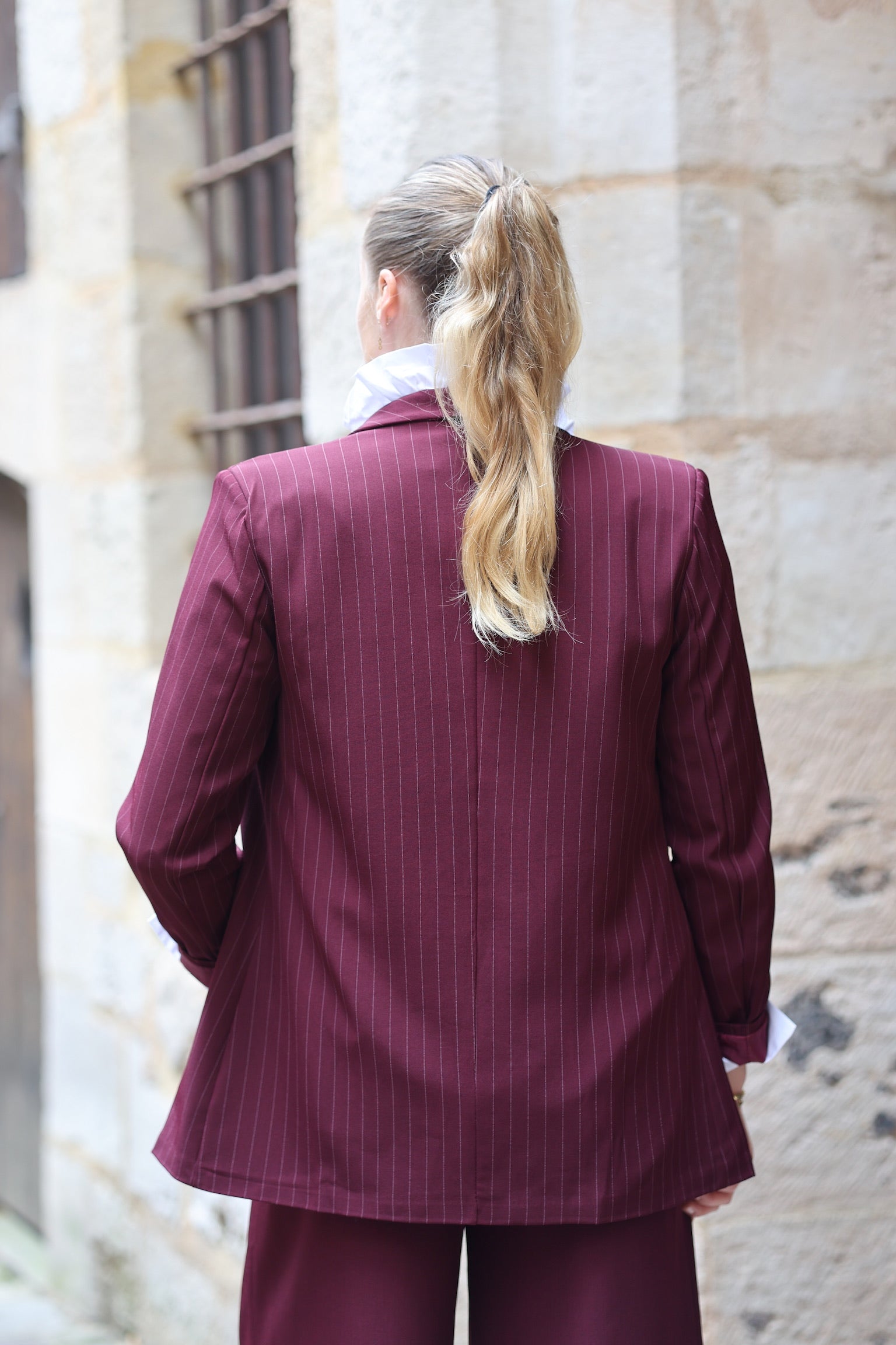 Veste de tailleur rayée