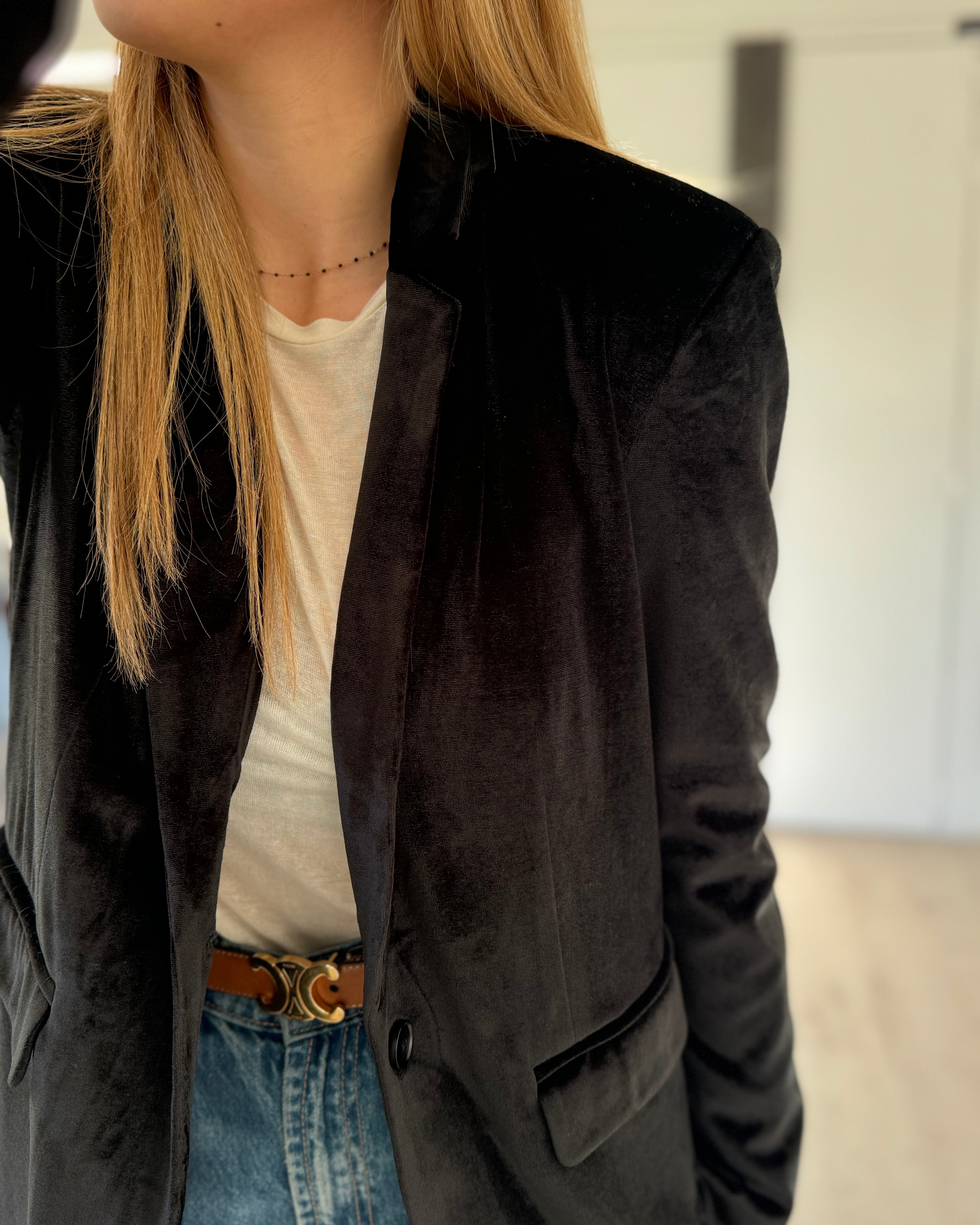 veste en velours noire