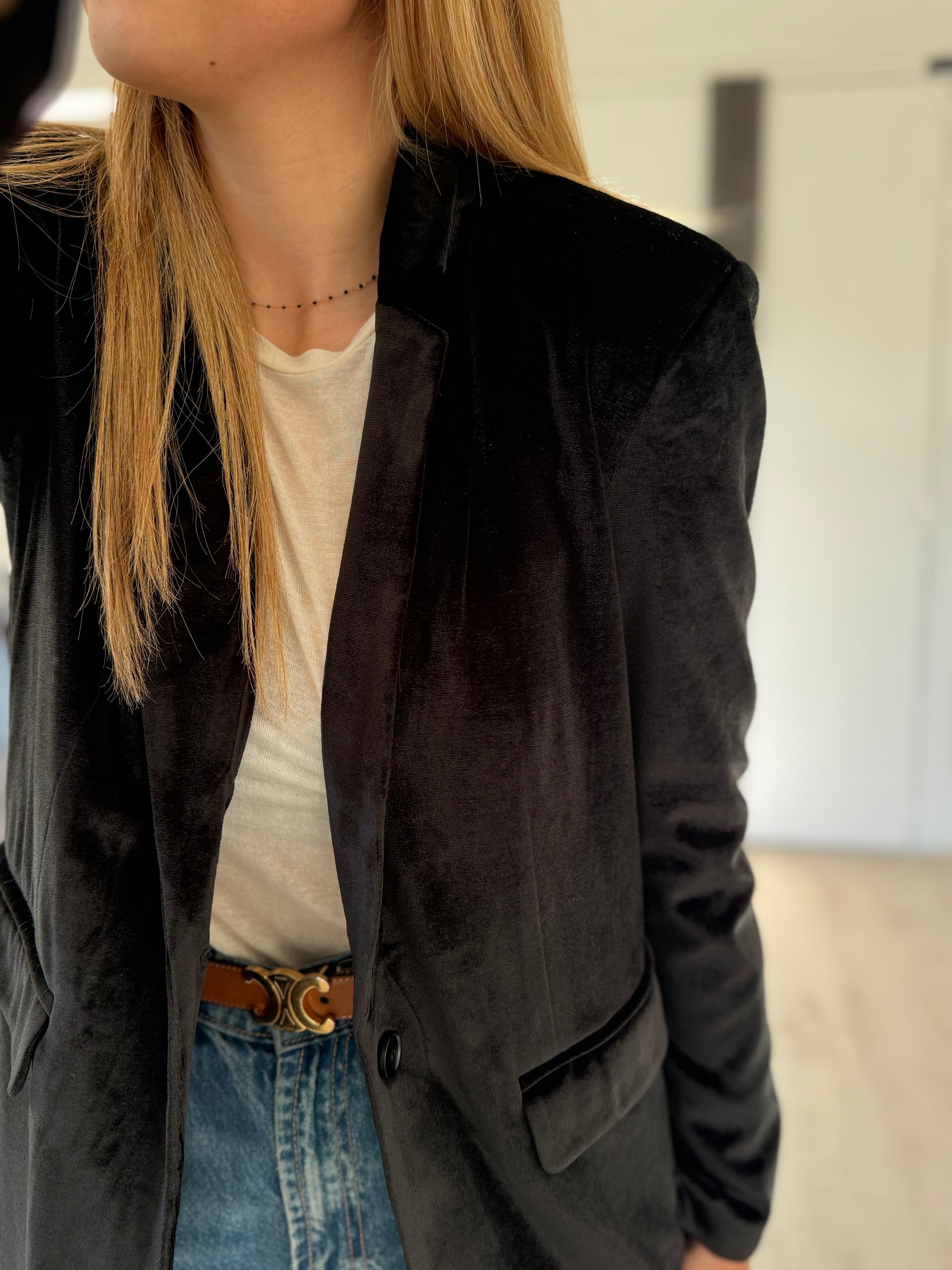 veste en velours noire