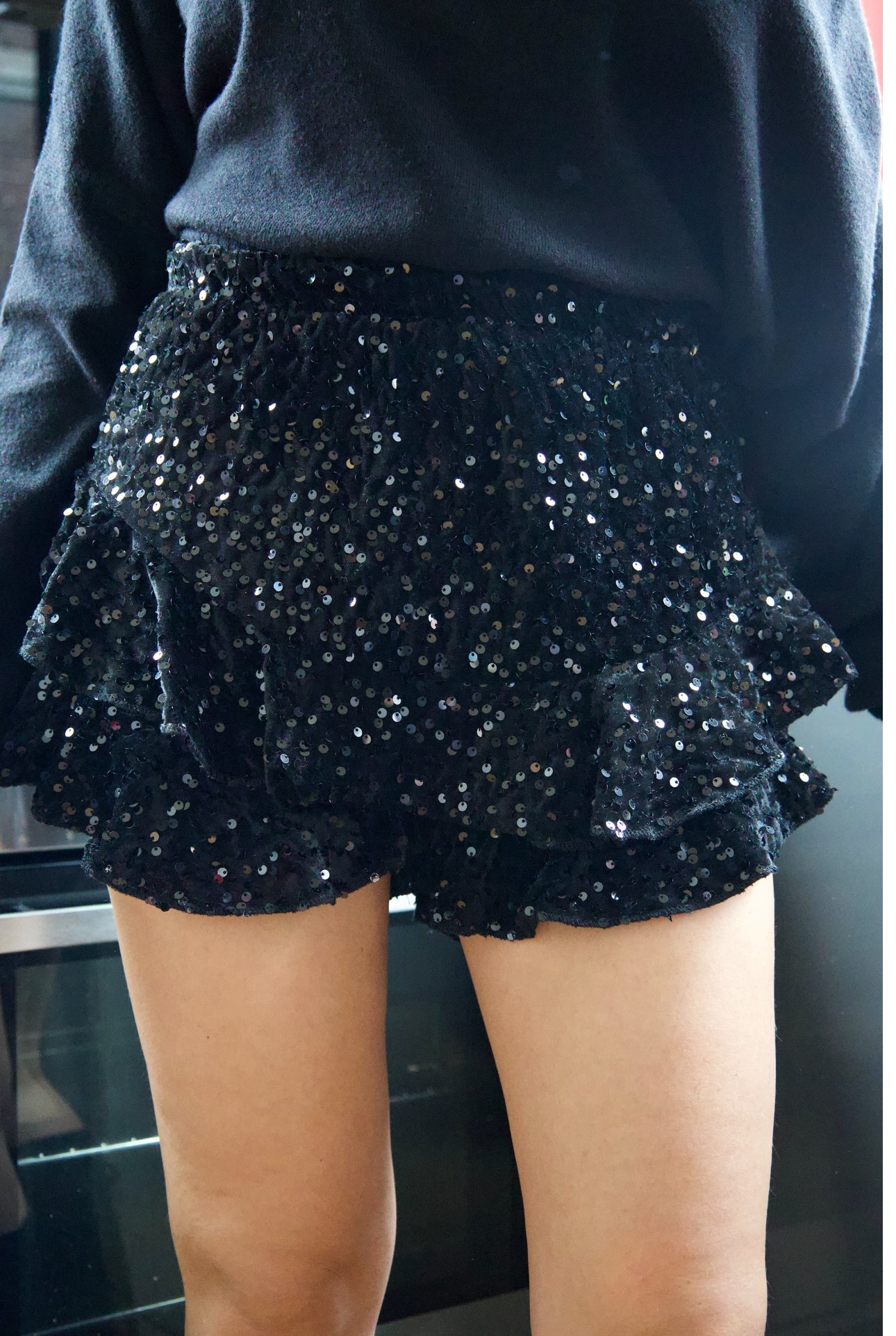 Jupe/short velours à sequin