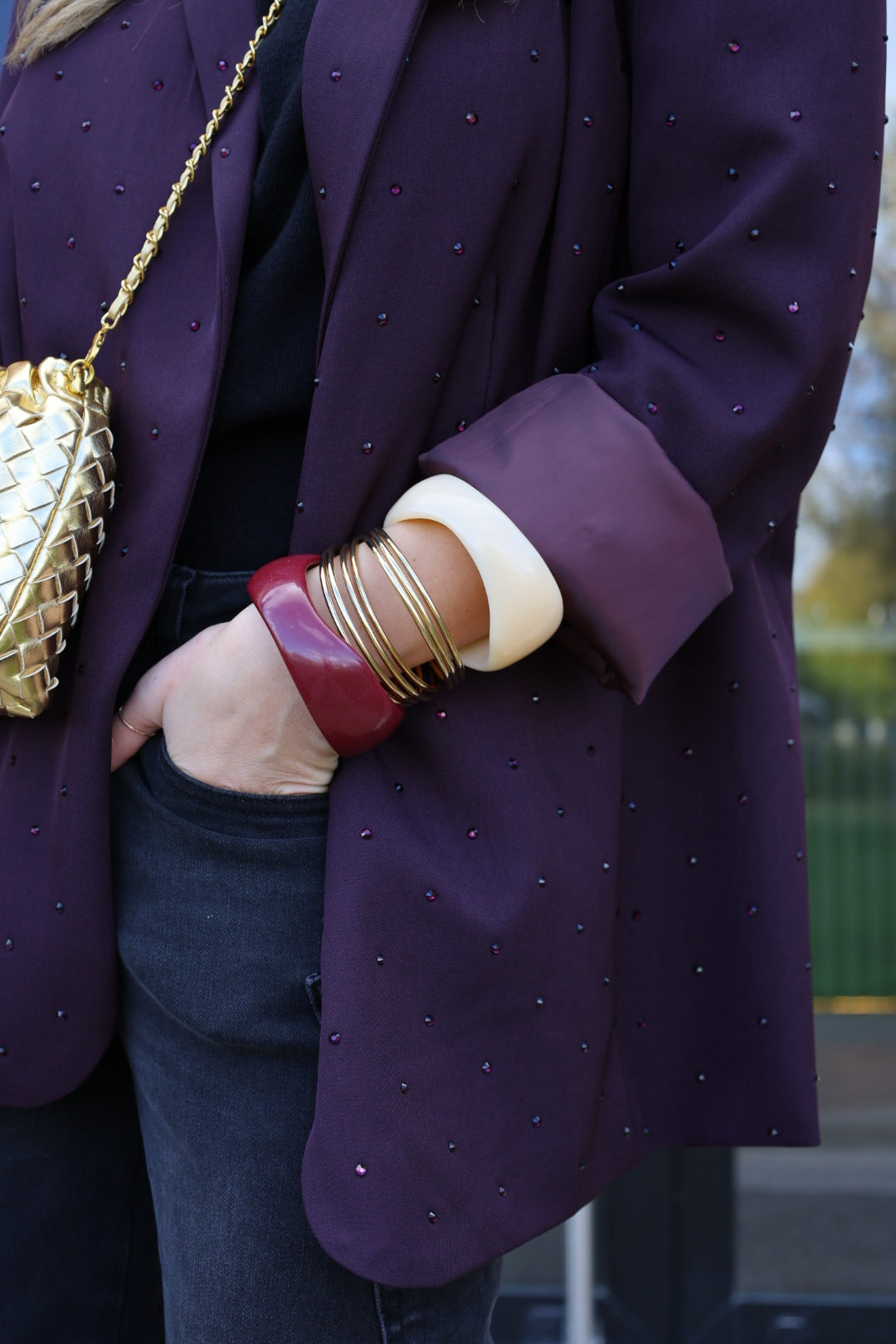 Veste de tailleur à strass
