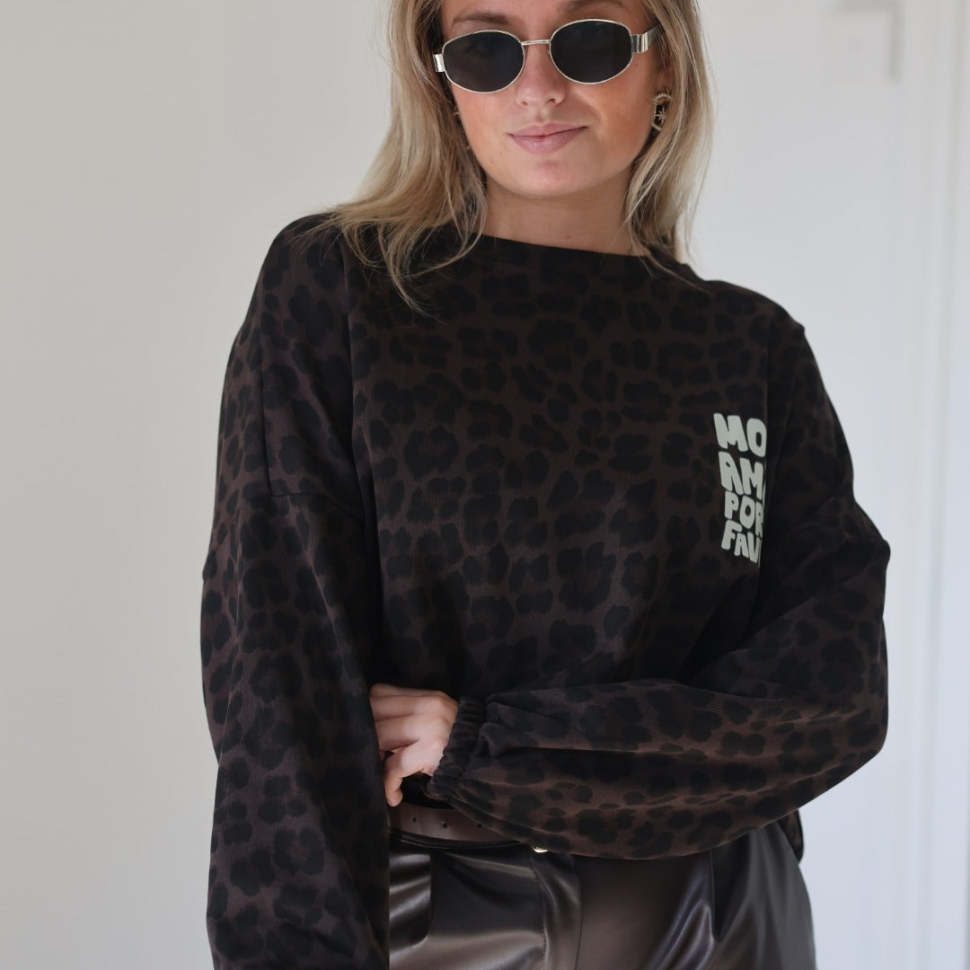 Sweat "AMORE" léopard