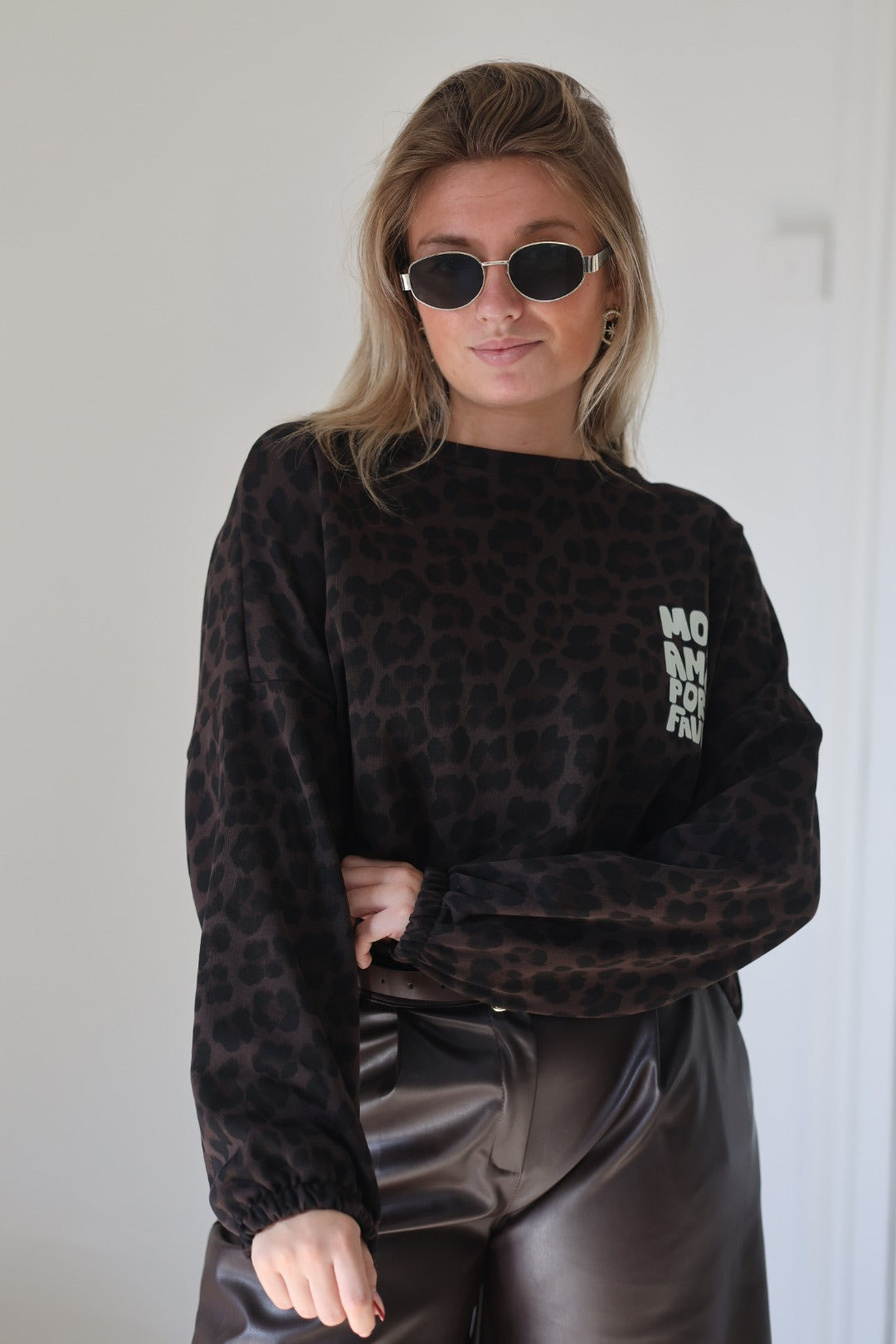 Sweat "AMORE" léopard