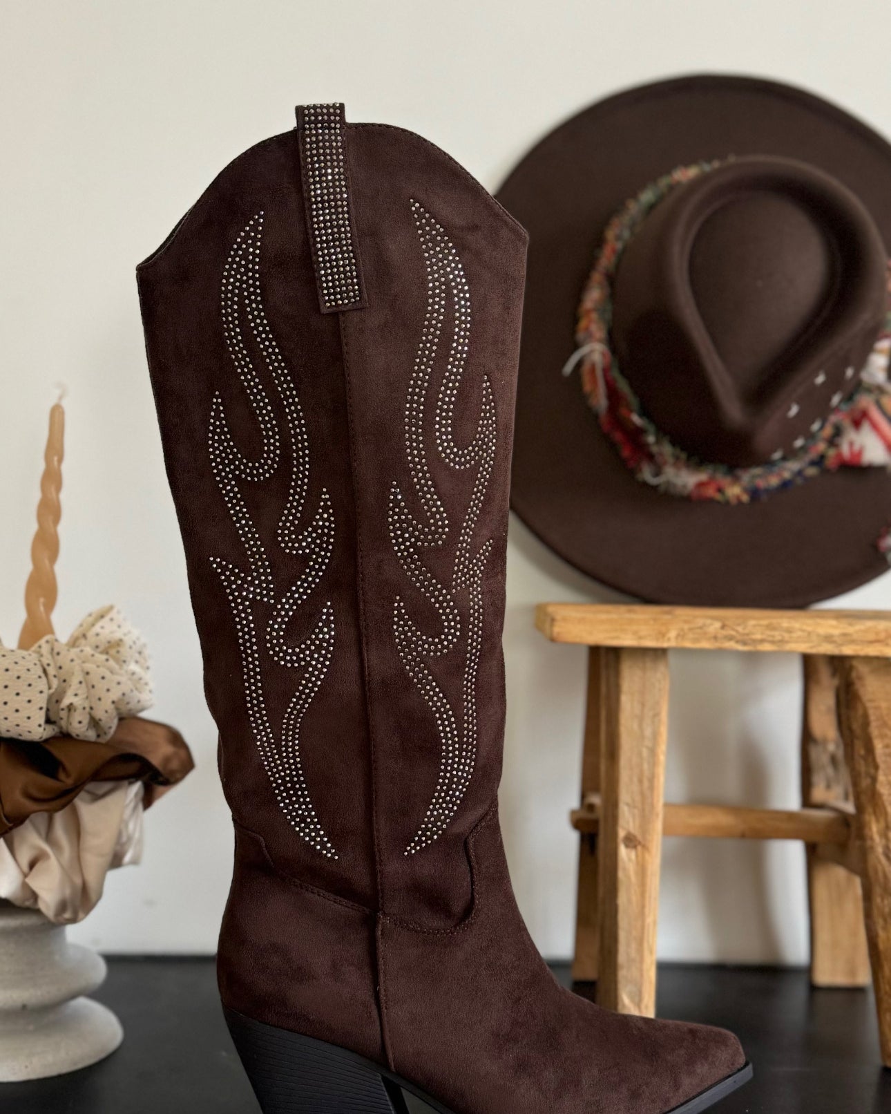 santiags "olympe" choco