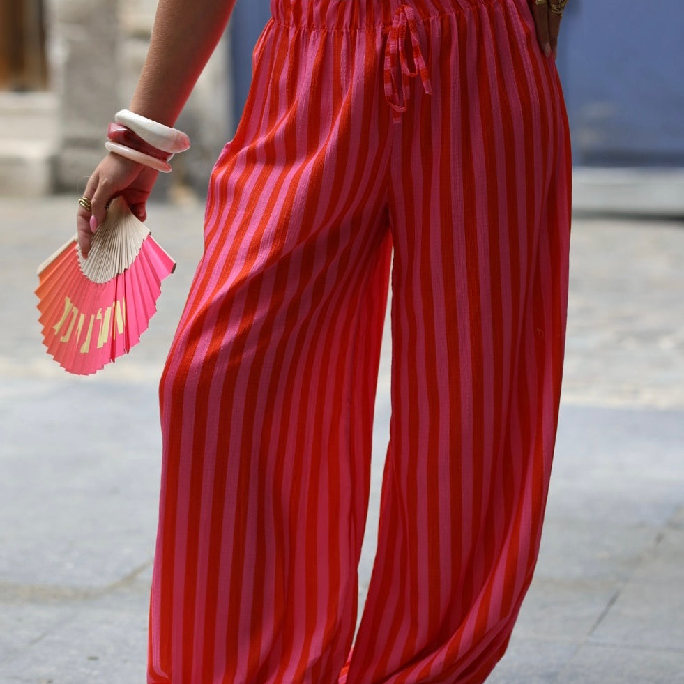 pantalon ballon à rayure