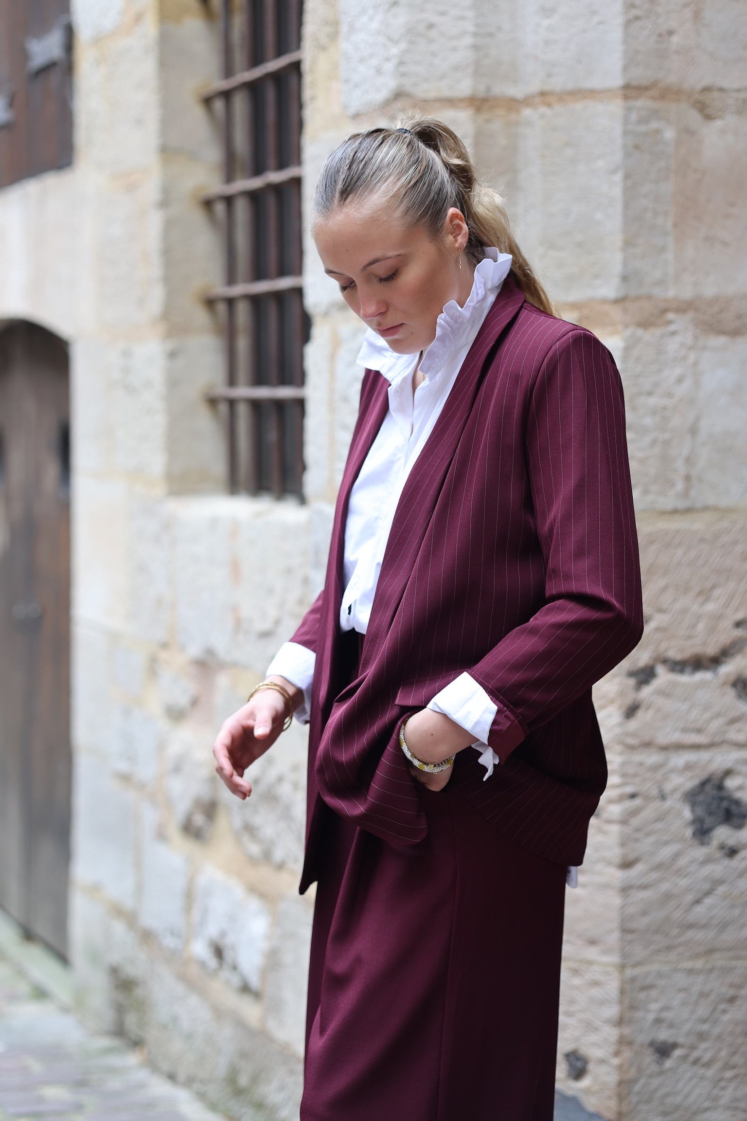 Veste de tailleur rayée