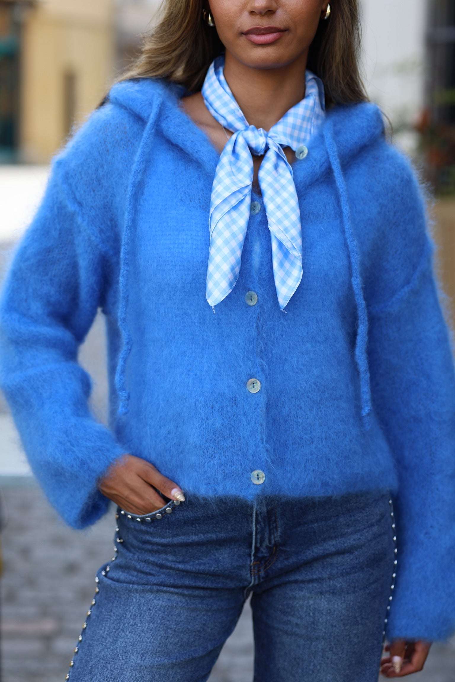Gilet à capuches "MOHAIR"