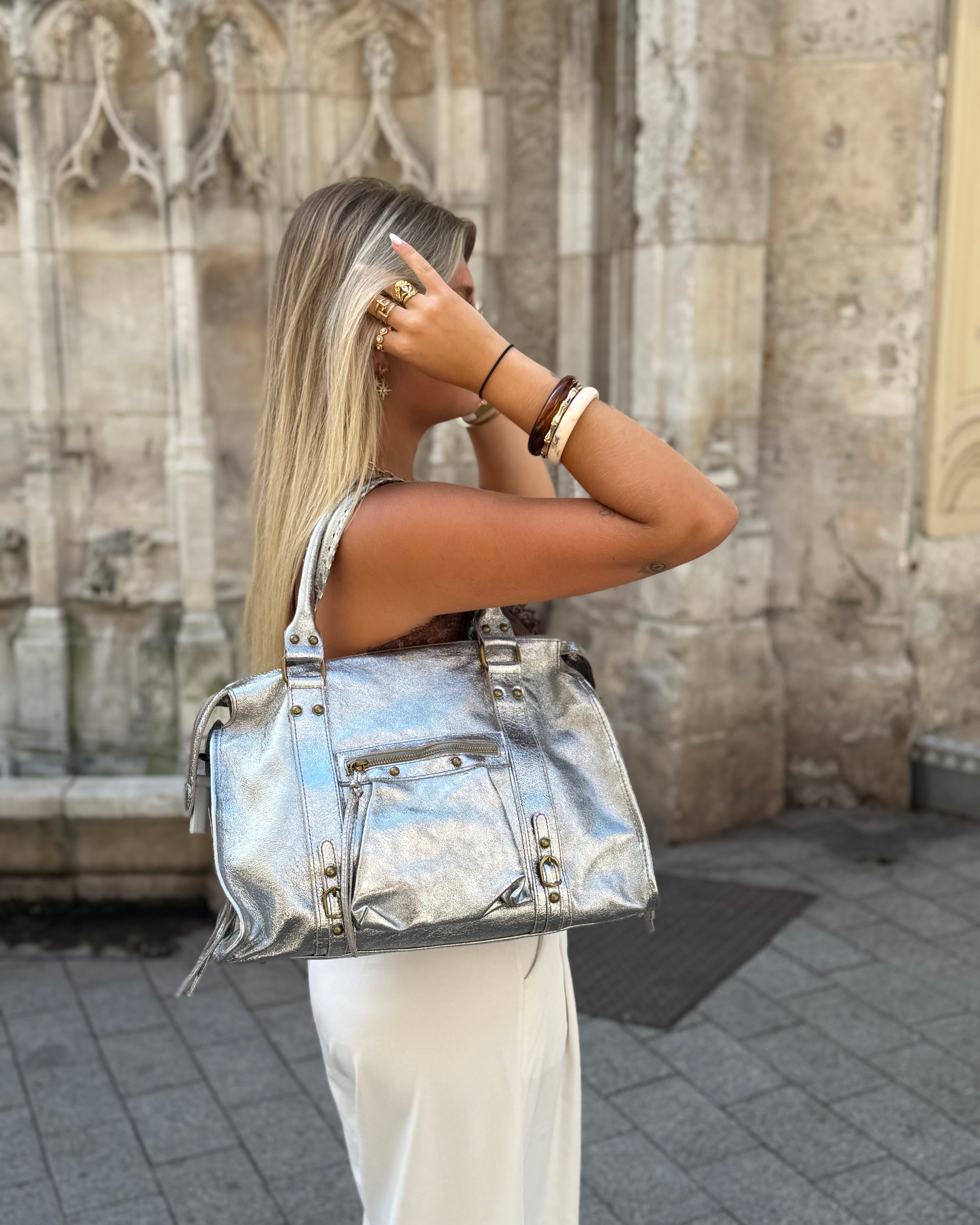 Grand sac MIA argenté