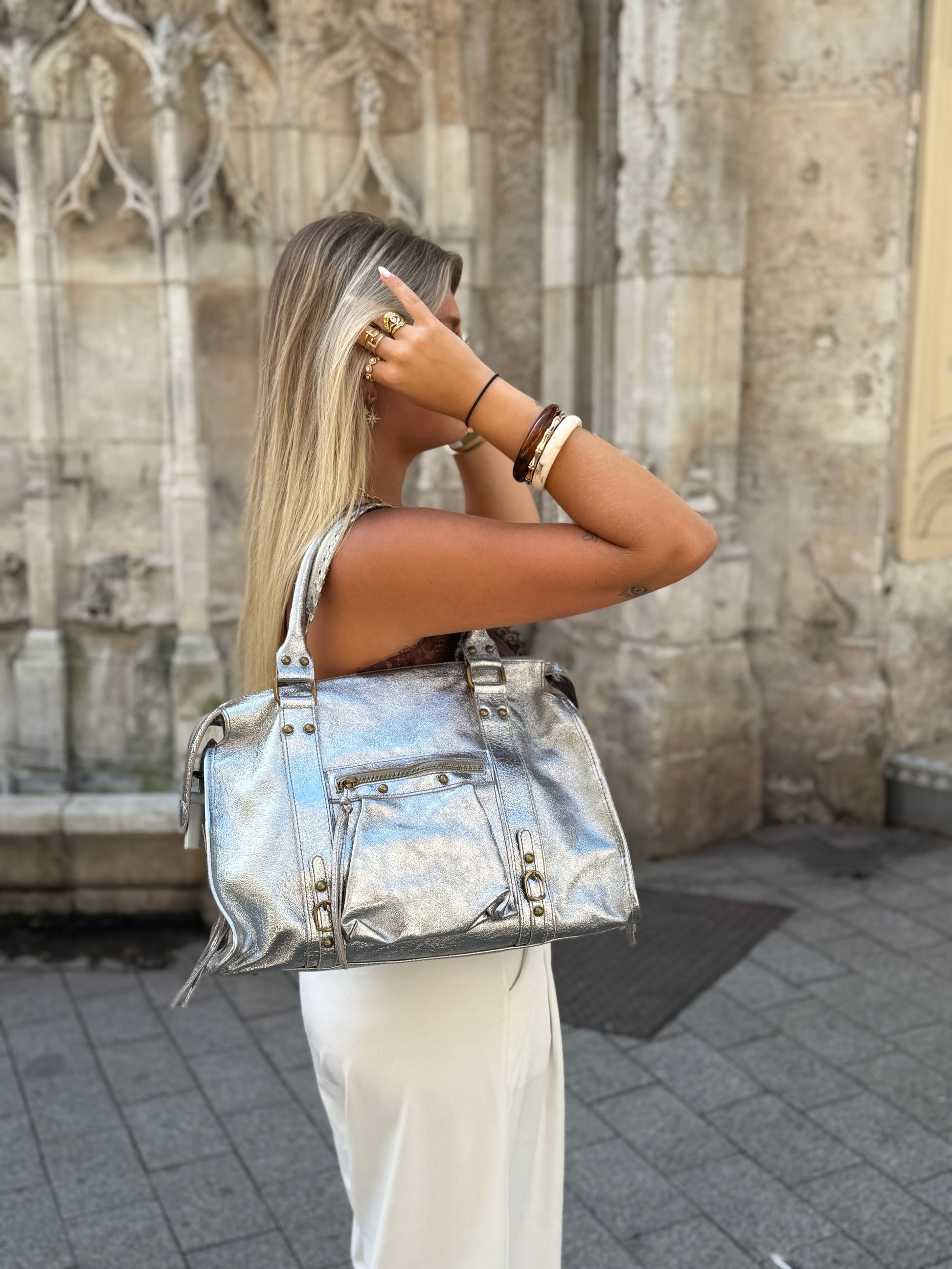 Grand sac MIA argenté
