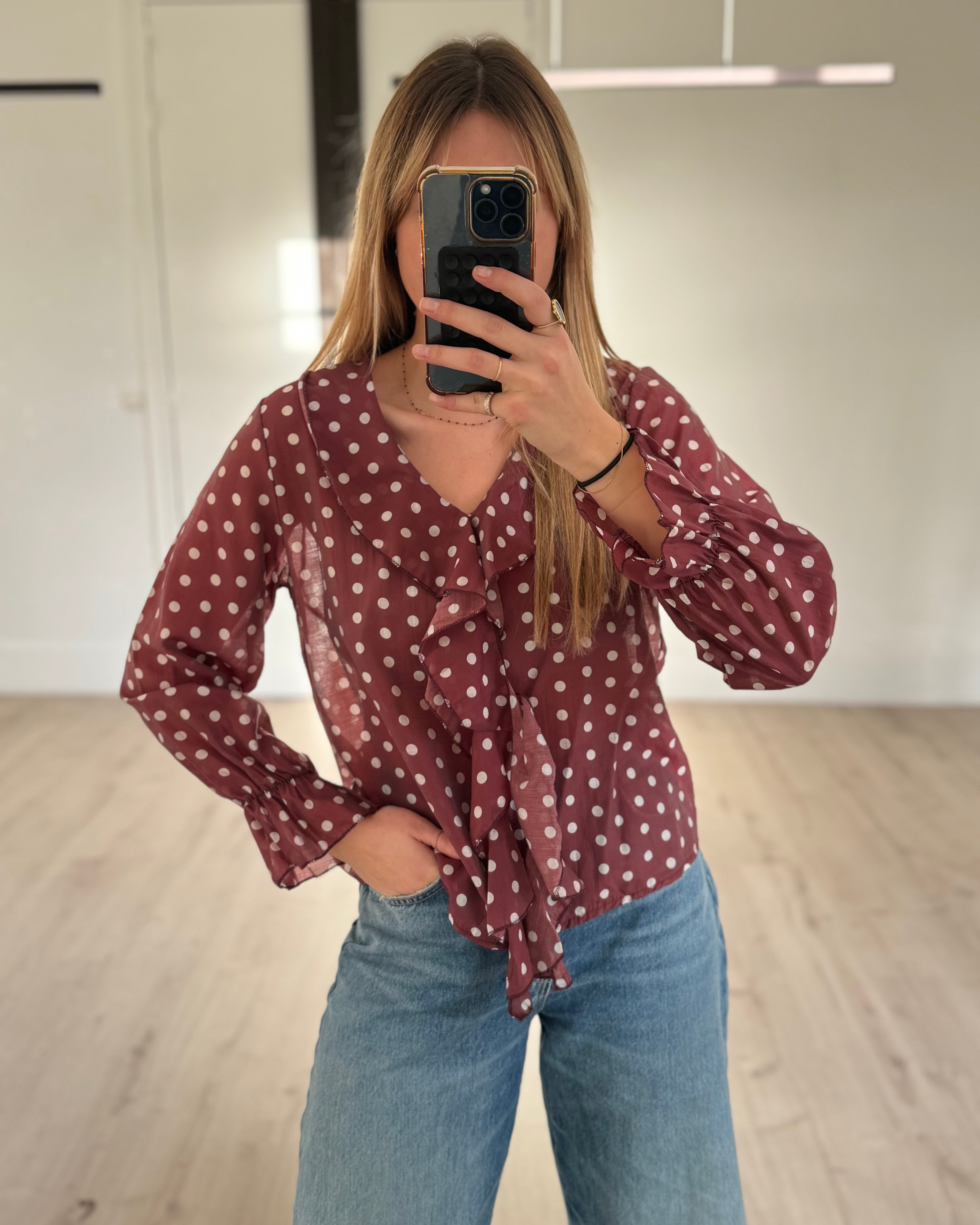 blouse à pois "blacky"