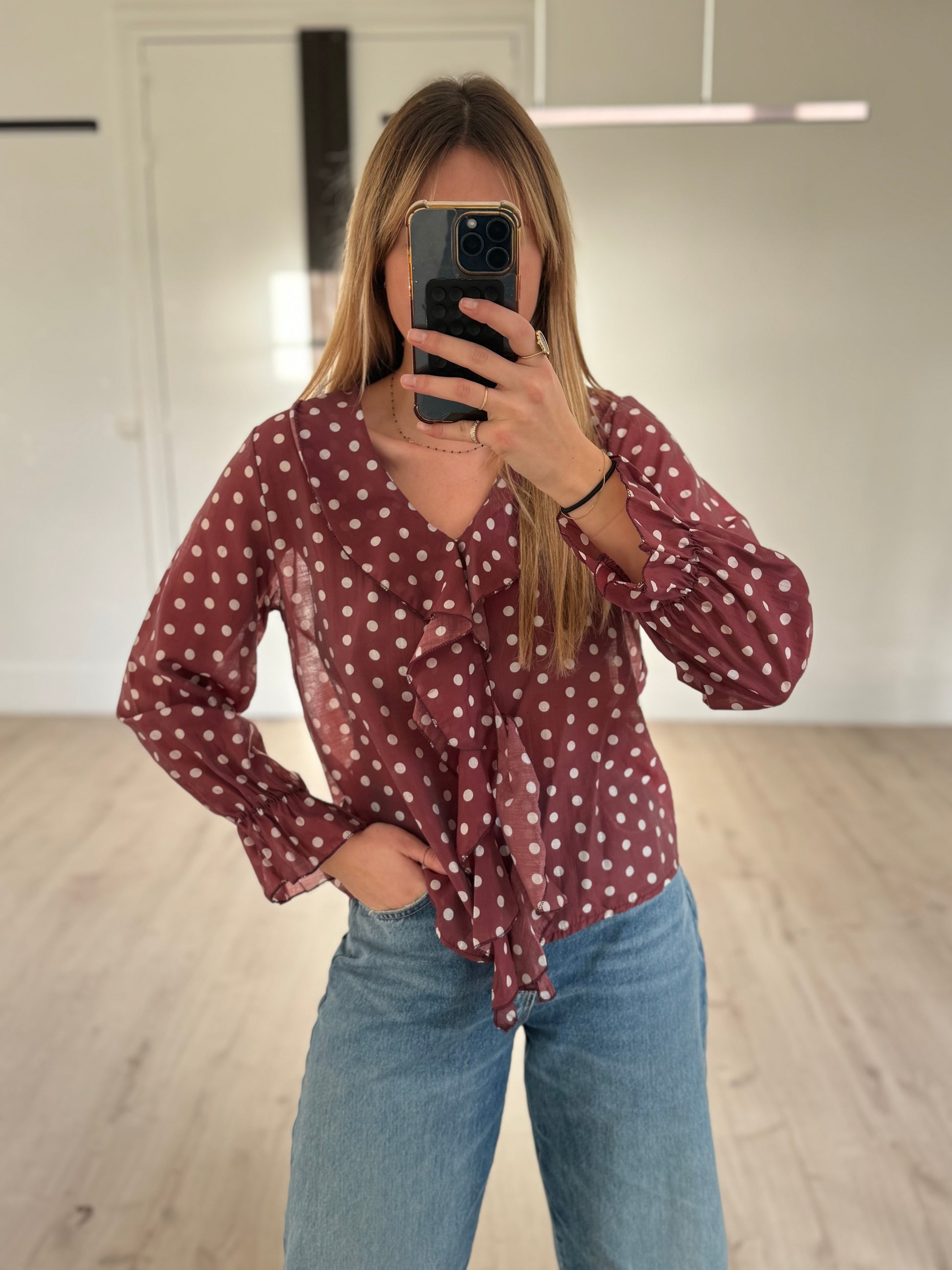 blouse à pois "blacky"