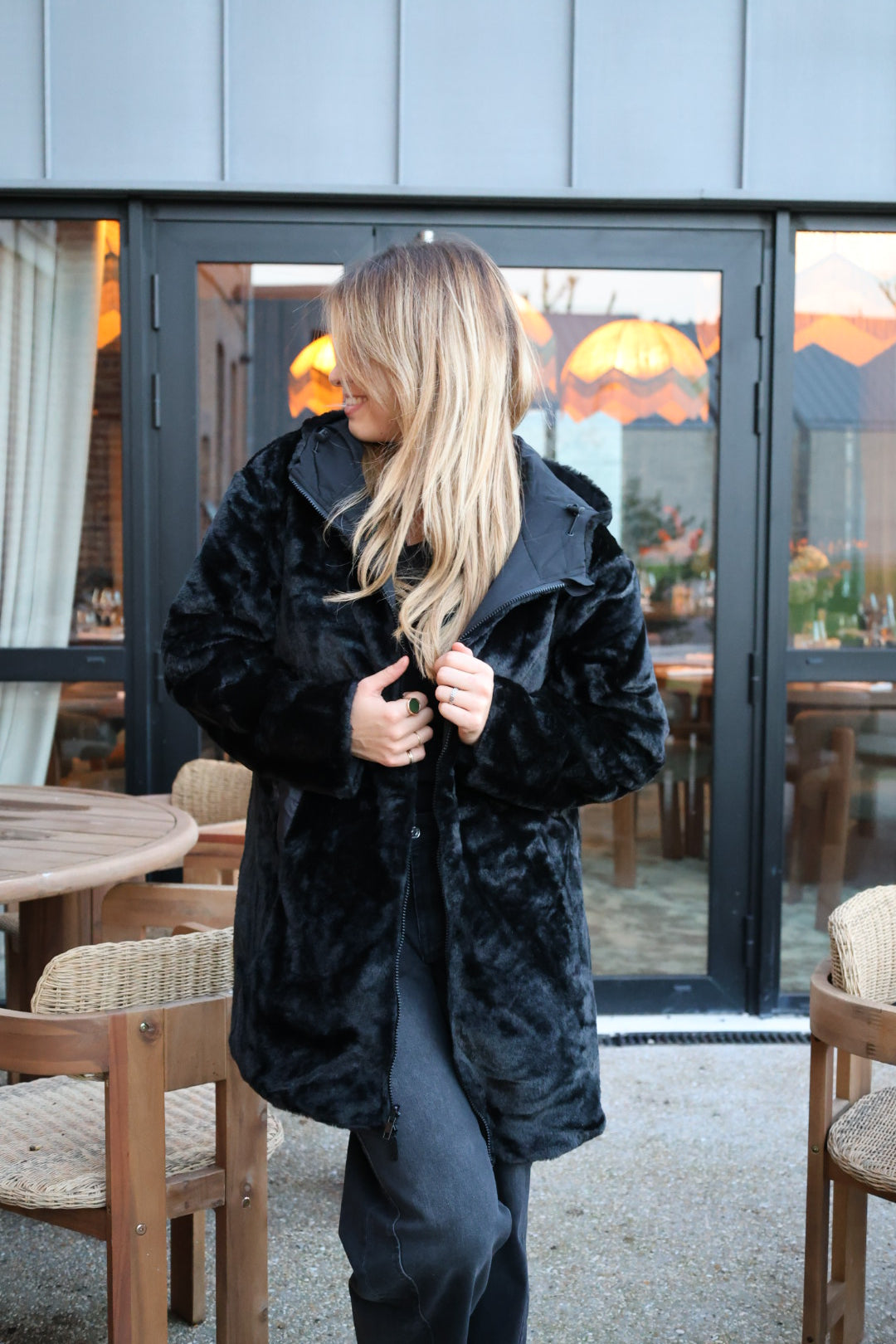 Parka longue réversible