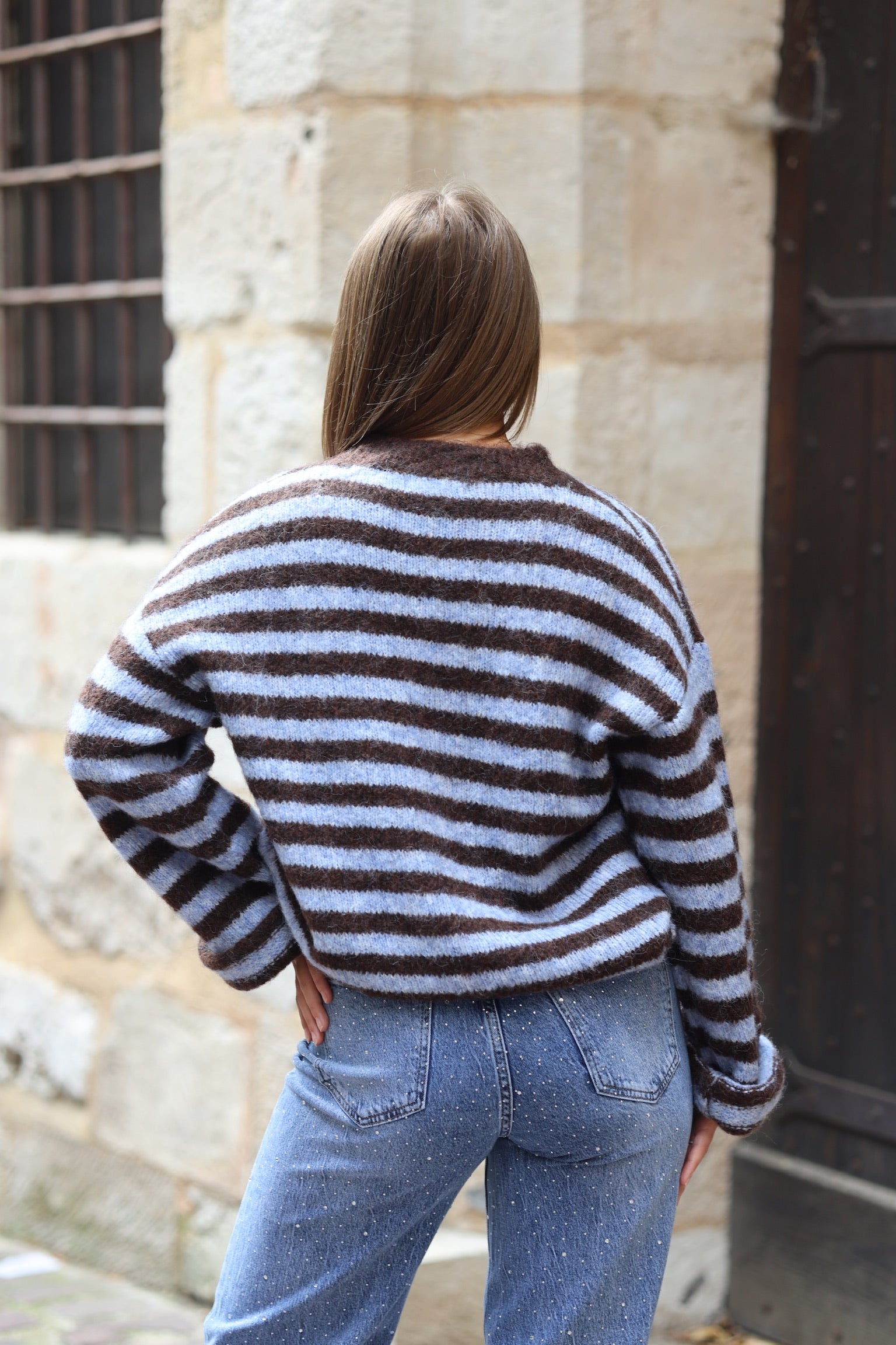 Pull rayé "AMOUR"