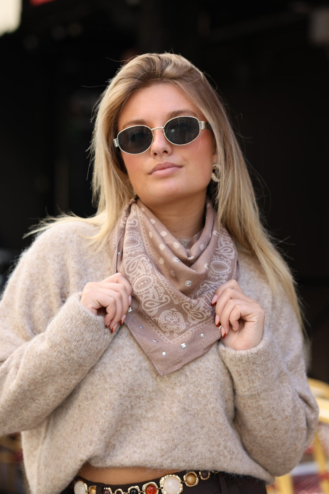 Foulard bandana à clou