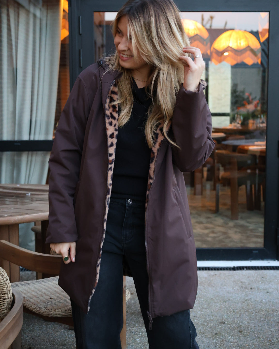 Parka longue réversible