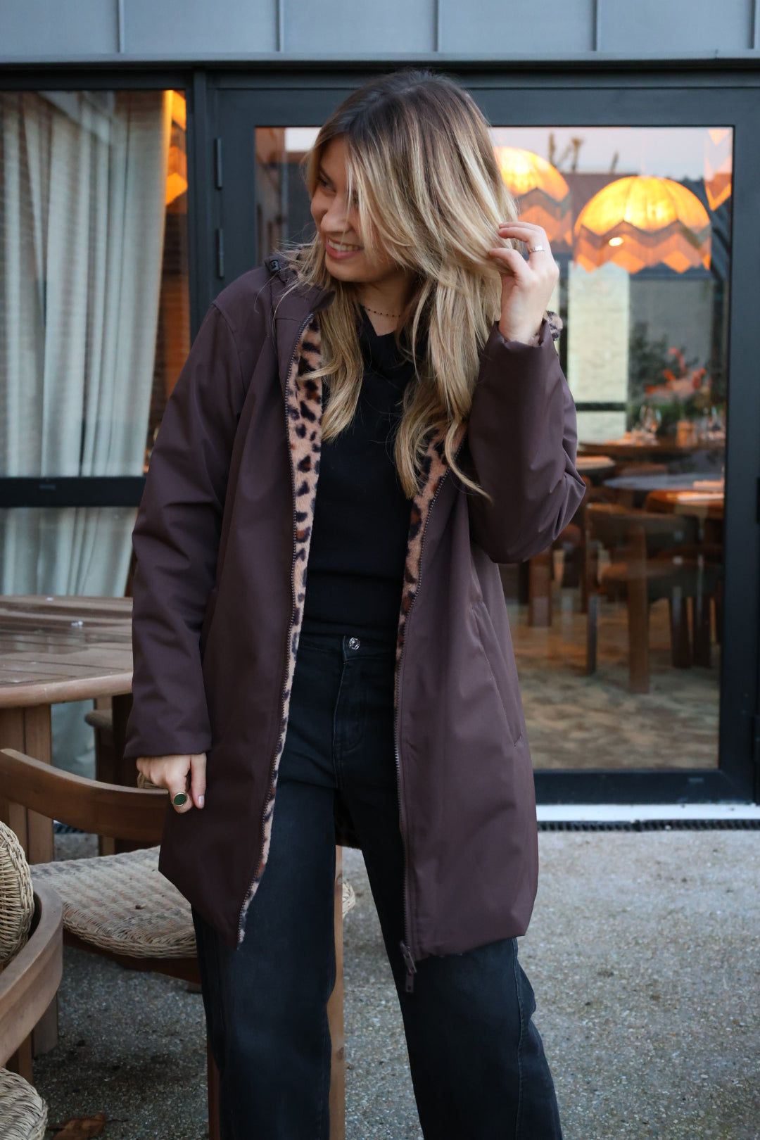 Parka longue réversible